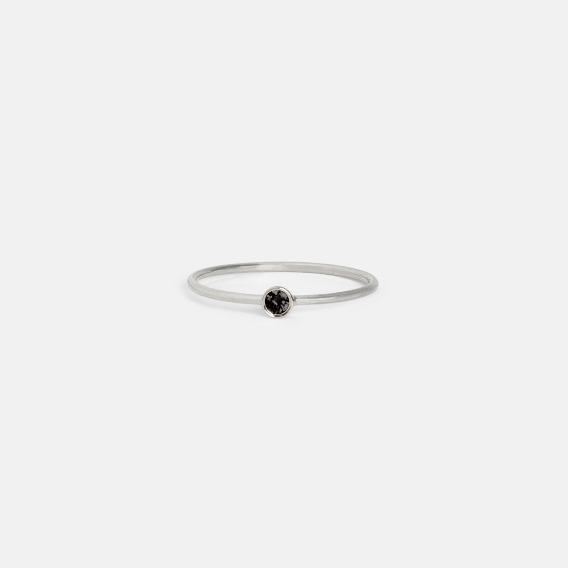 Large Kaya Ring in 14k White Gold set with black Diamond by SHW Fine Jewelry