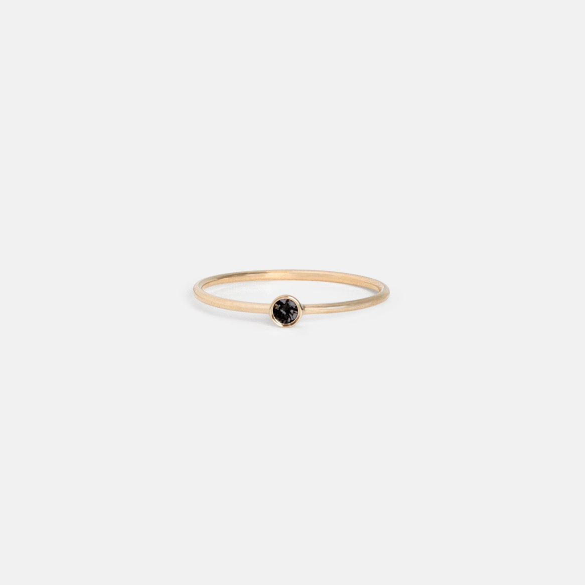 Large Kaya Ring in 14k Gold set with Black Diamond by SHW Fine Jewelry