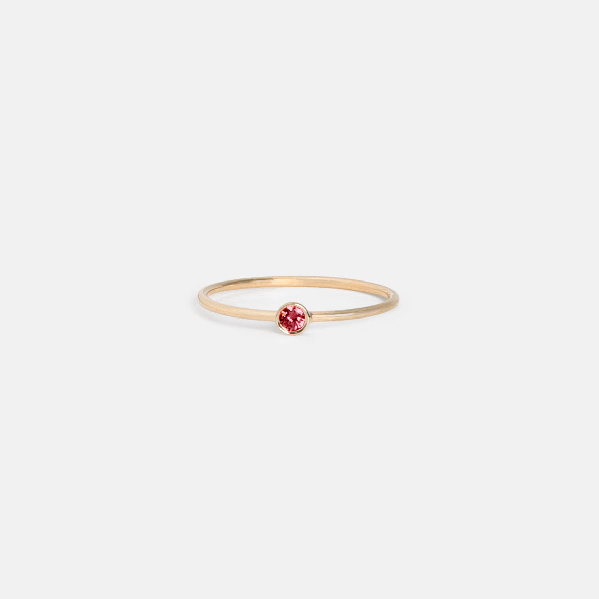 Stacking Large Kaya Ring in 14k Gold set with Ruby by SHW Fine Jewelry in NYC