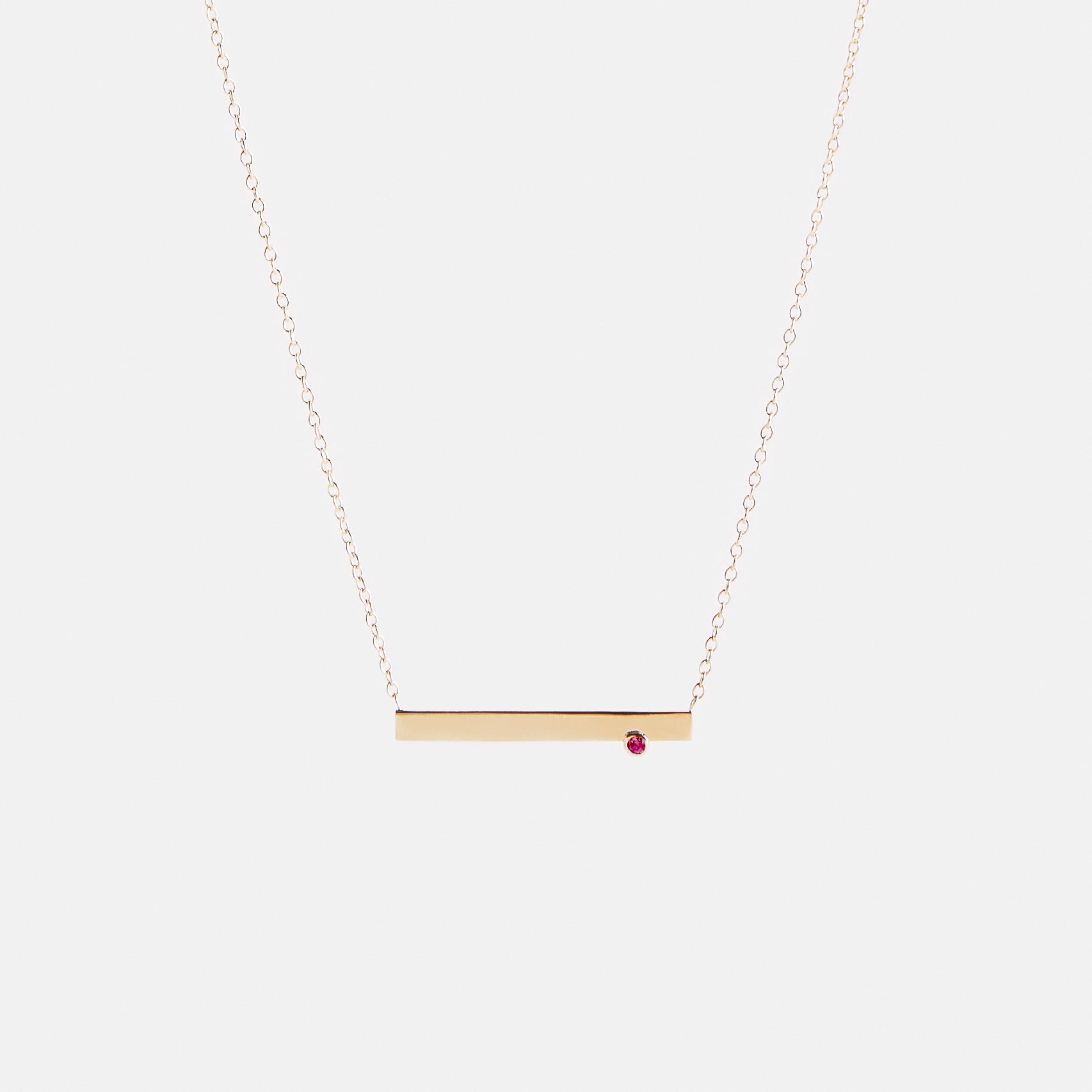 Lane Alternative Necklace in 14k Gold set with Ruby By SHW Fine Jewelry NYC
