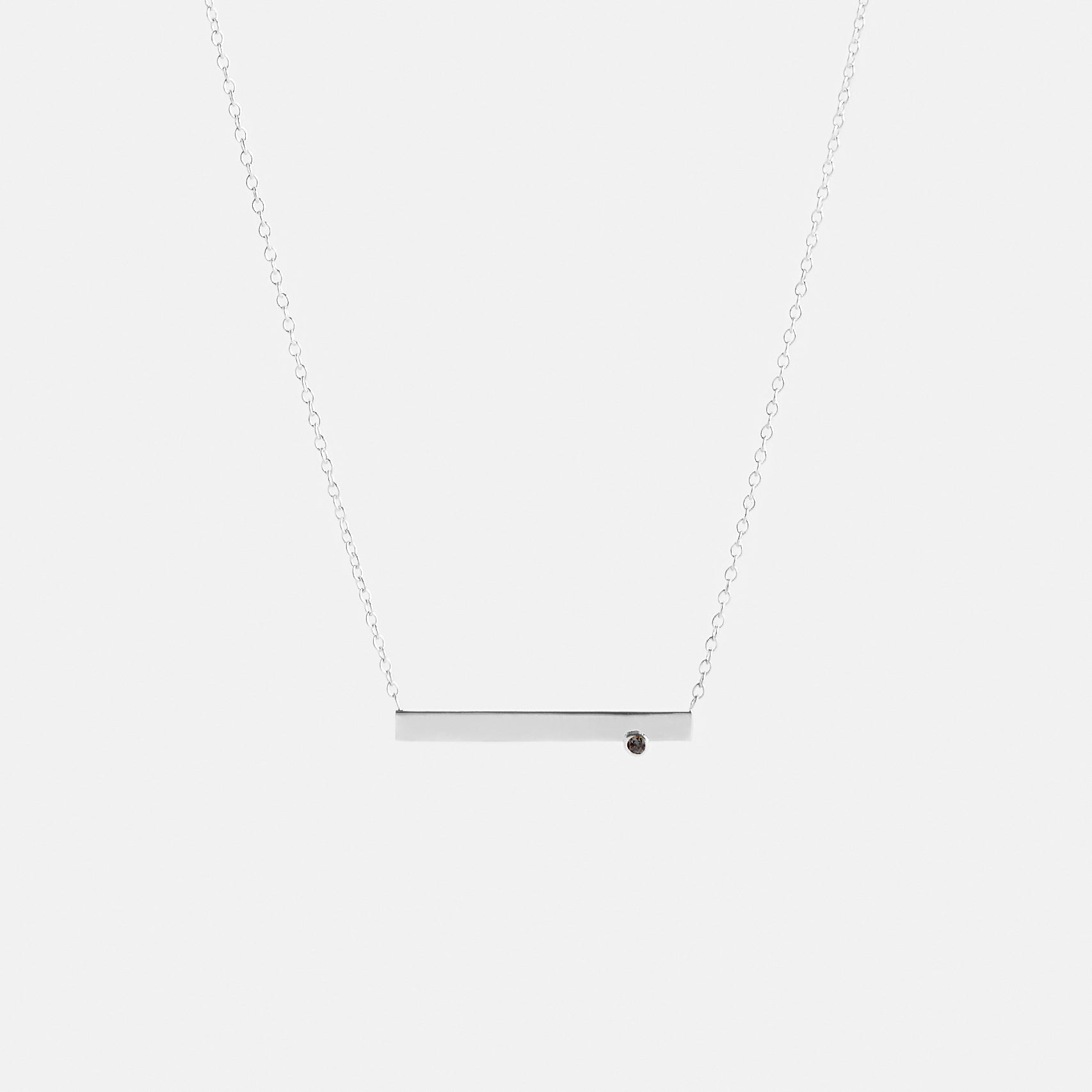 Lane Cool Necklace in Sterling Silver set with Black Diamond By SHW Fine Jewelry NYC
