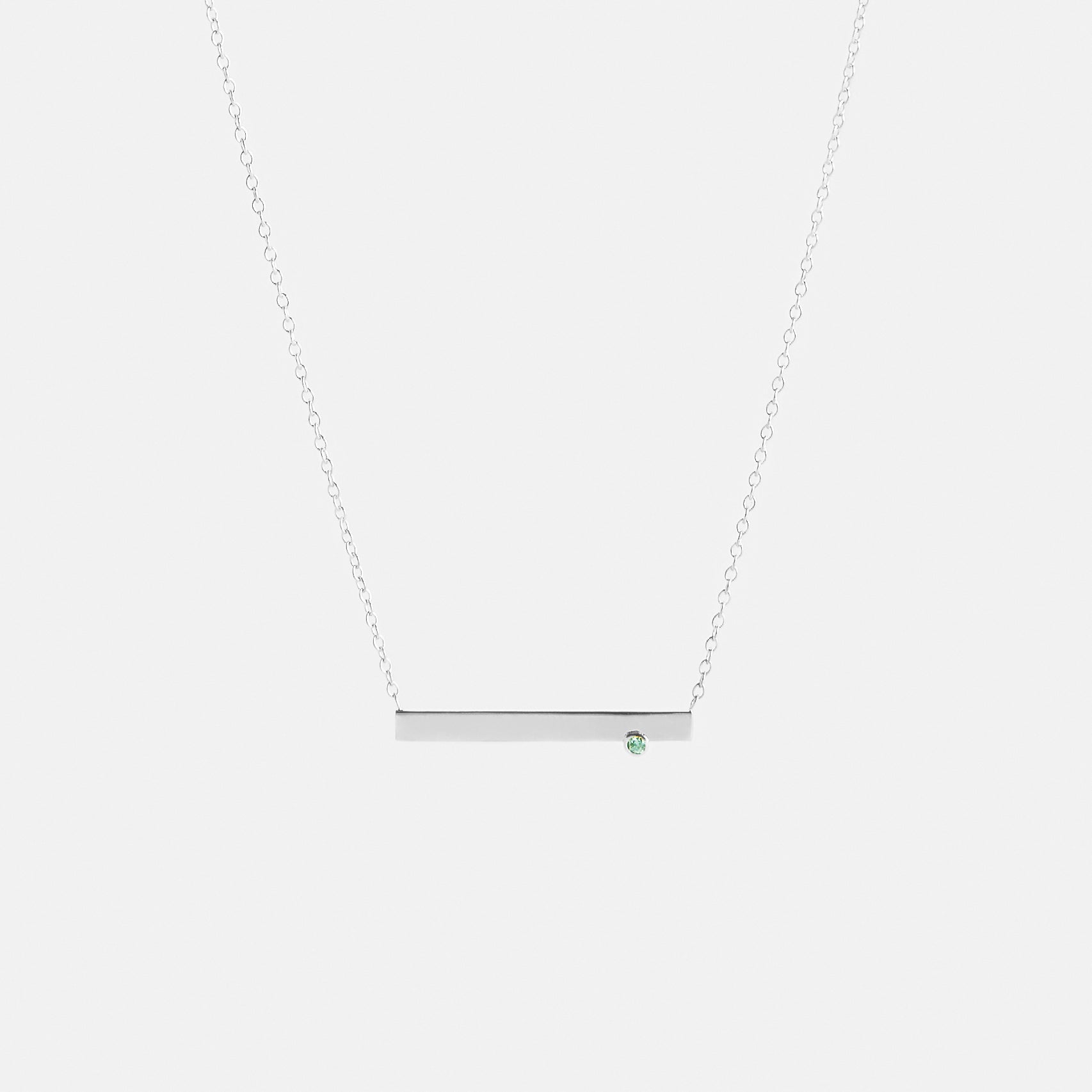 Lane Cool Necklace in Sterling Silver set with Green Diamond By SHW Fine Jewelry NYC