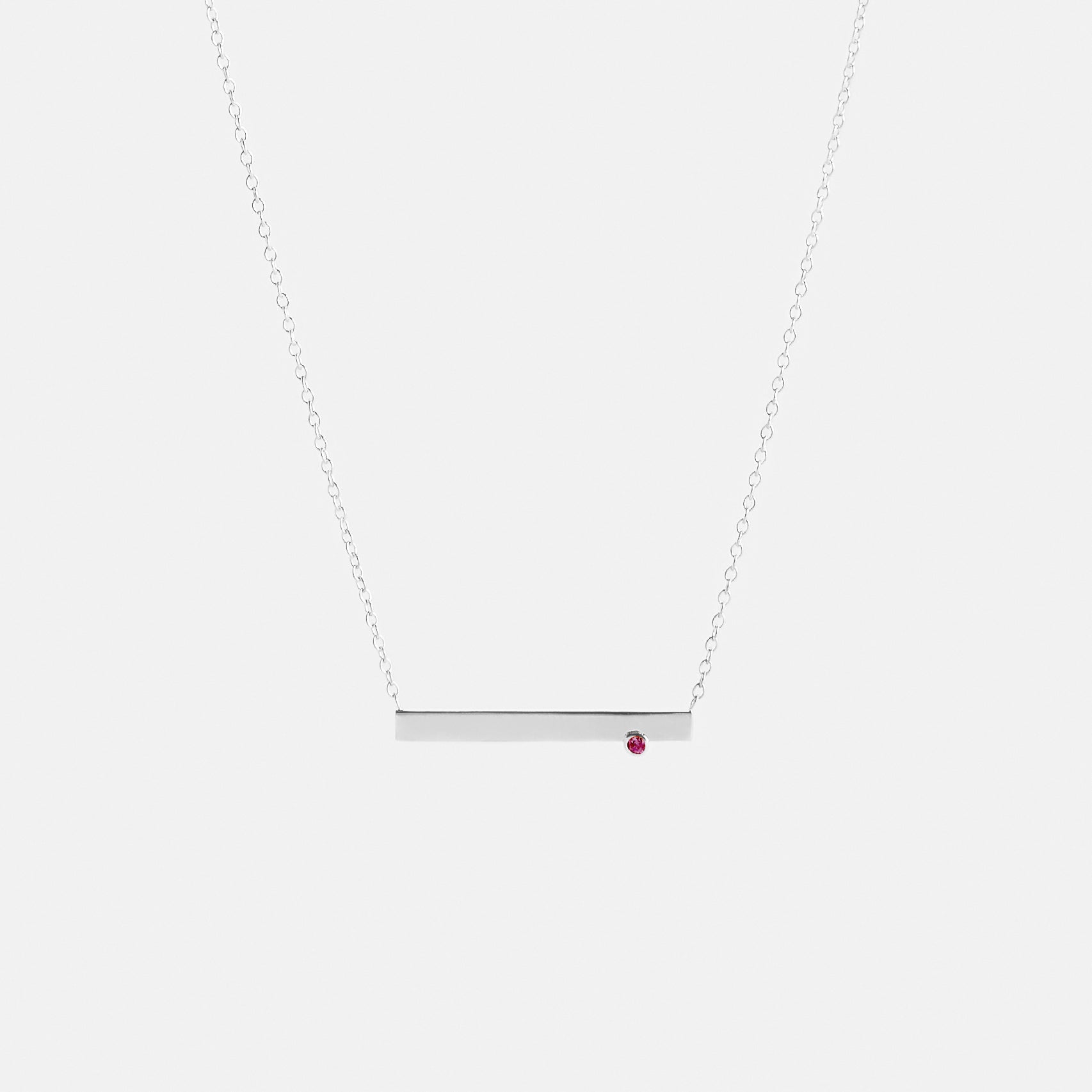 Lane Cool Necklace in Sterling Silver set with Ruby By SHW Fine Jewelry NYC