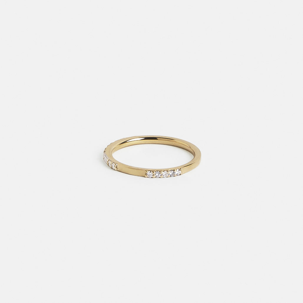 Les Alternative Ring in 14k Gold set with White Diamonds By SHW Fine Jewelry NYC