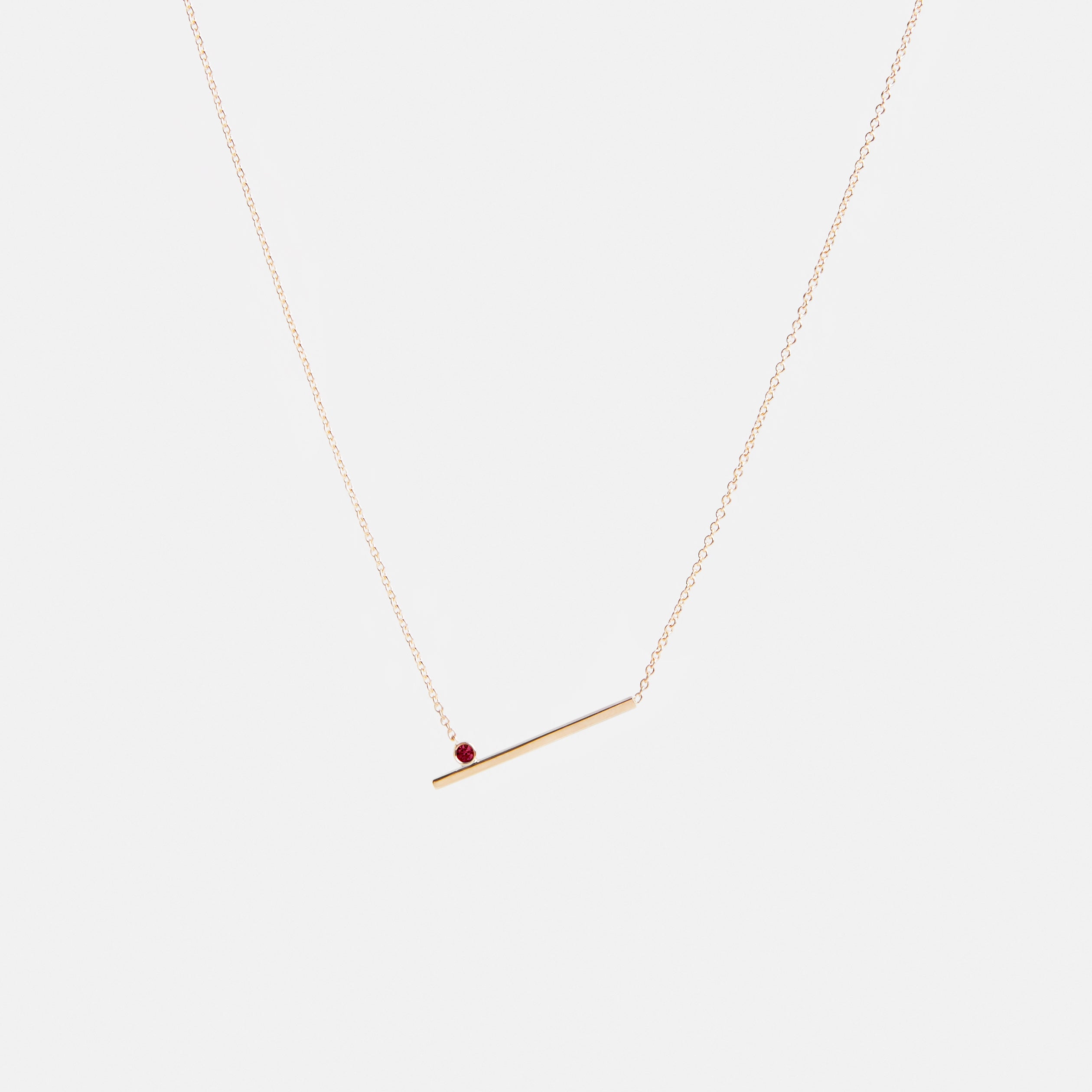 Livi Non-Traditional Necklace in 14k Gold Set with Ruby By SHW Fine Jewelry NYC