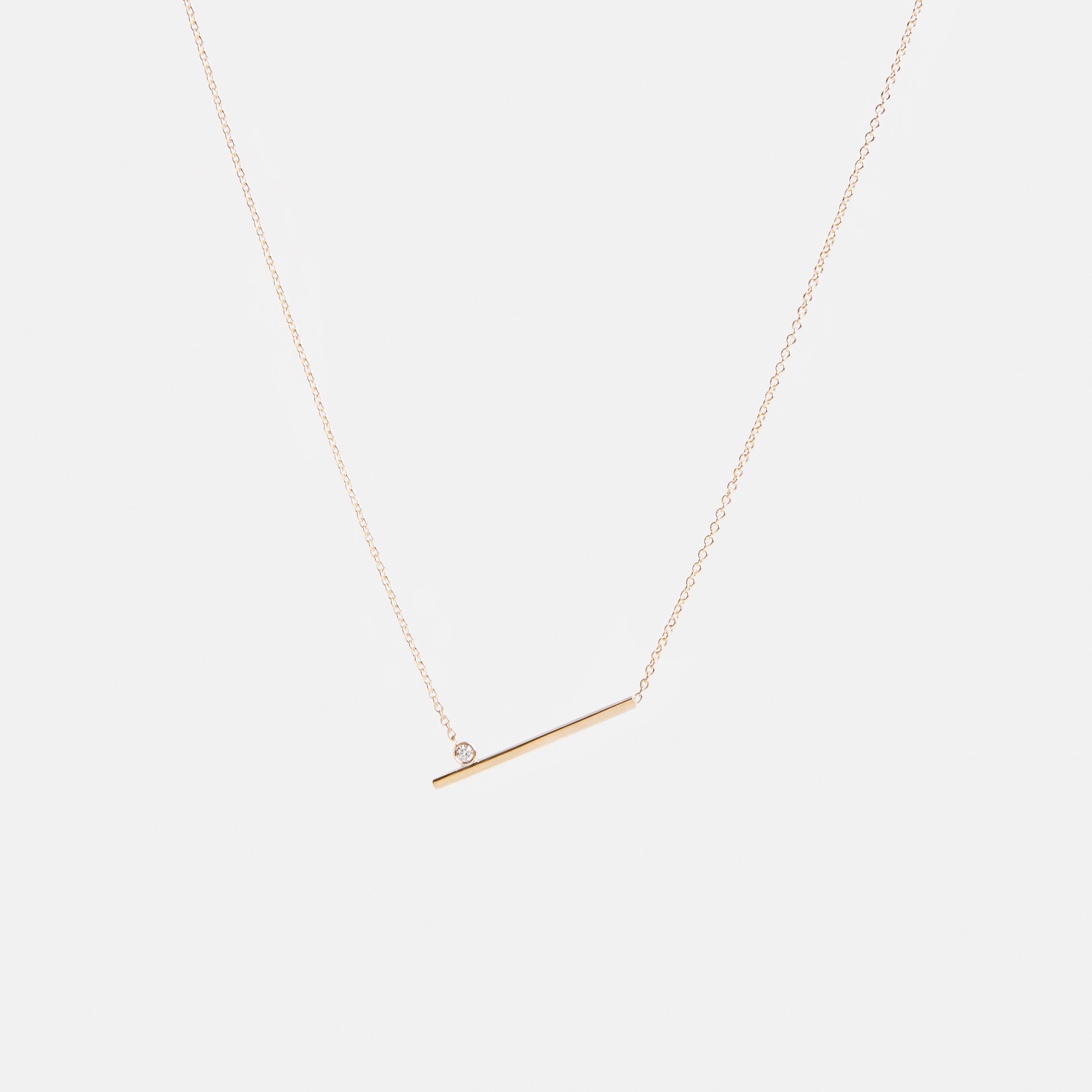 Livi Minimal Necklace in 14k Gold Set with White Diamond By SHW Fine Jewelry NYC