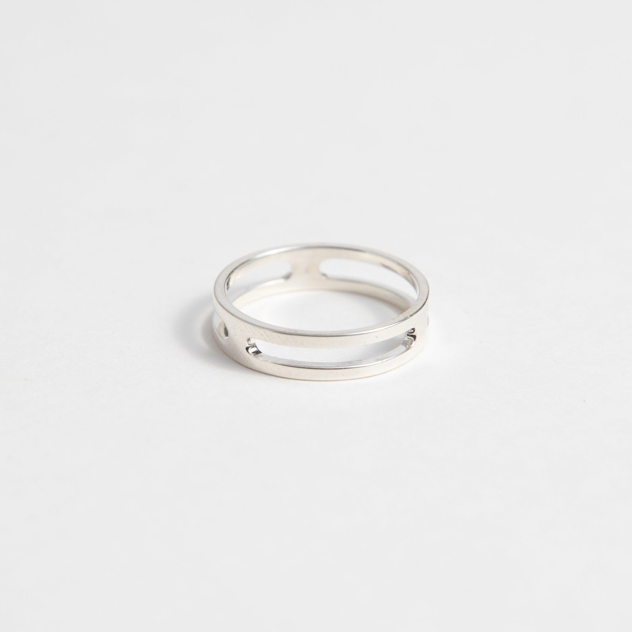 Sterling silver ring with clean minimal silhouette