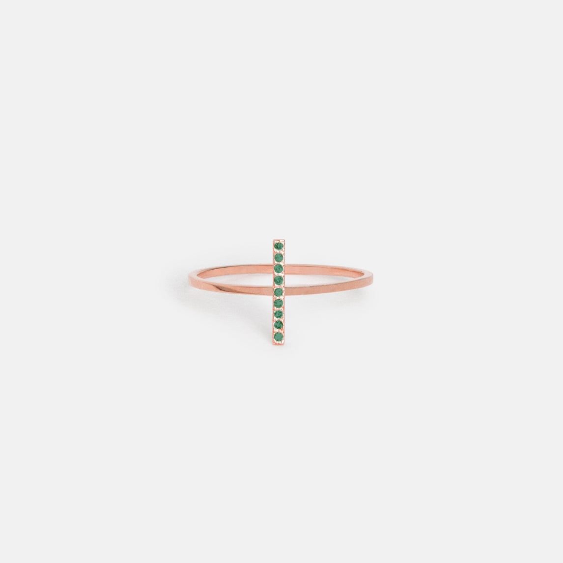 Steva Designer Ring in 14k Rose Gold set with Emeralds by SHW Fine Jewelry