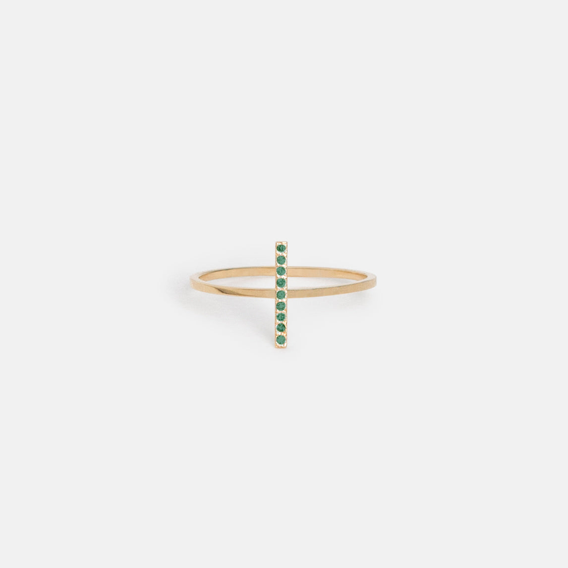 Steva Alternative Ring in 14k Gold set with Emeralds by SHW Fine Jewelry