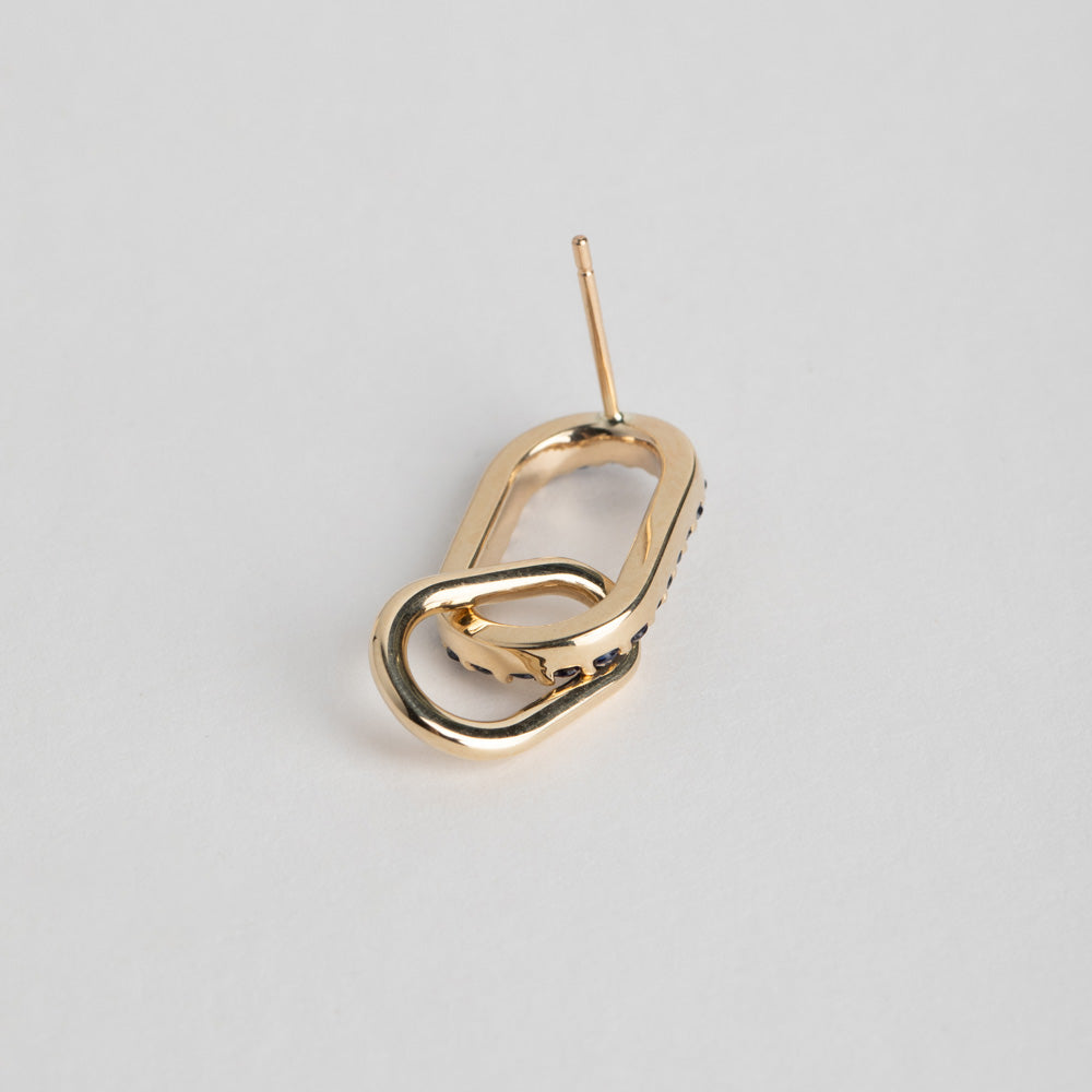 Naki sapphire stud earrings with dangle design timeless modern fine jewelry SHW handcrafted in New York City