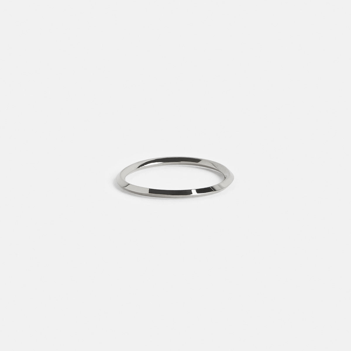 Unusual Dainty Knife Edge Profile Wedding Band for men and women in solid 14k yellow, white, rose gold by SHW best fine jewelry store NYC
