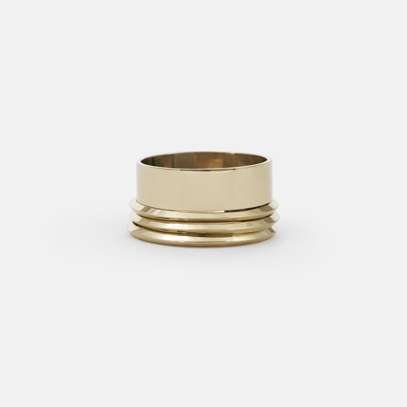 Minimalist Stackable Knife Edge Tapered Wedding Band for men or women in solid 14k, 18k gold by SHW best fine jewelry store in Manhattan NYC