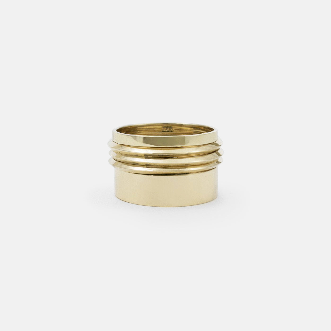 Simple Dainty Knife Edge Profile Unisex Wedding Band in solid 14 karat, 18 karat gold by SHW famous fine jewelry stores in downtown NYC
