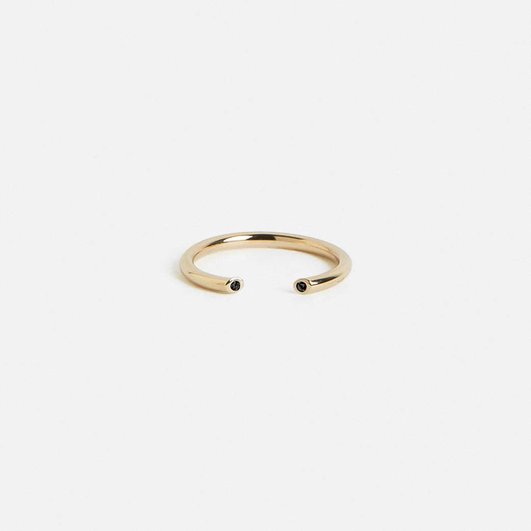 Olva Designer Ring in 14k Gold set with Black Diamonds by SHW Fine Jewelry NYC