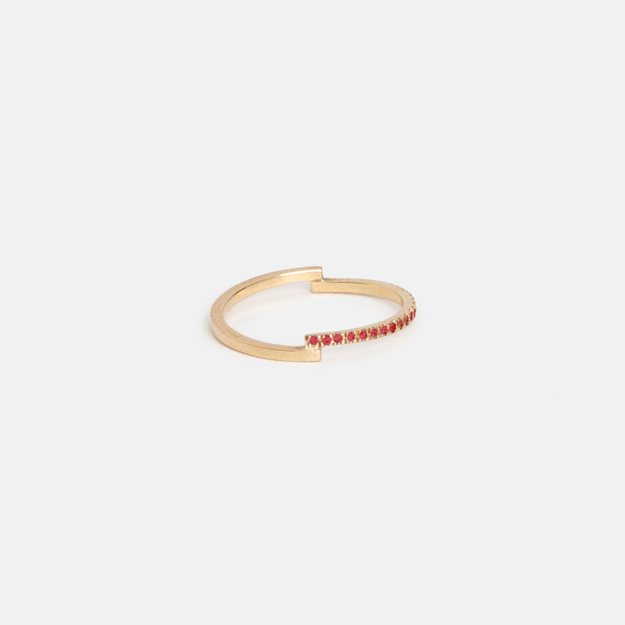 Para Delicate Ring in 14k Gold set with Rubies By SHW Fine Jewelry NYC