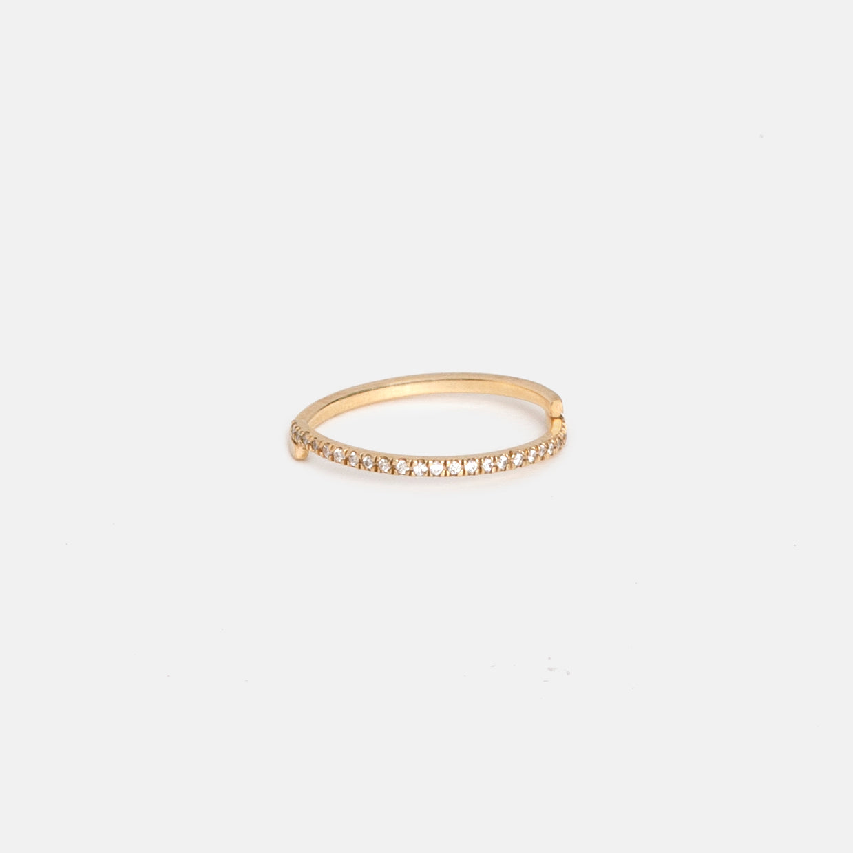 Para Thin Ring in 14k Gold set with White Diamonds By SHW Fine Jewelry NYC