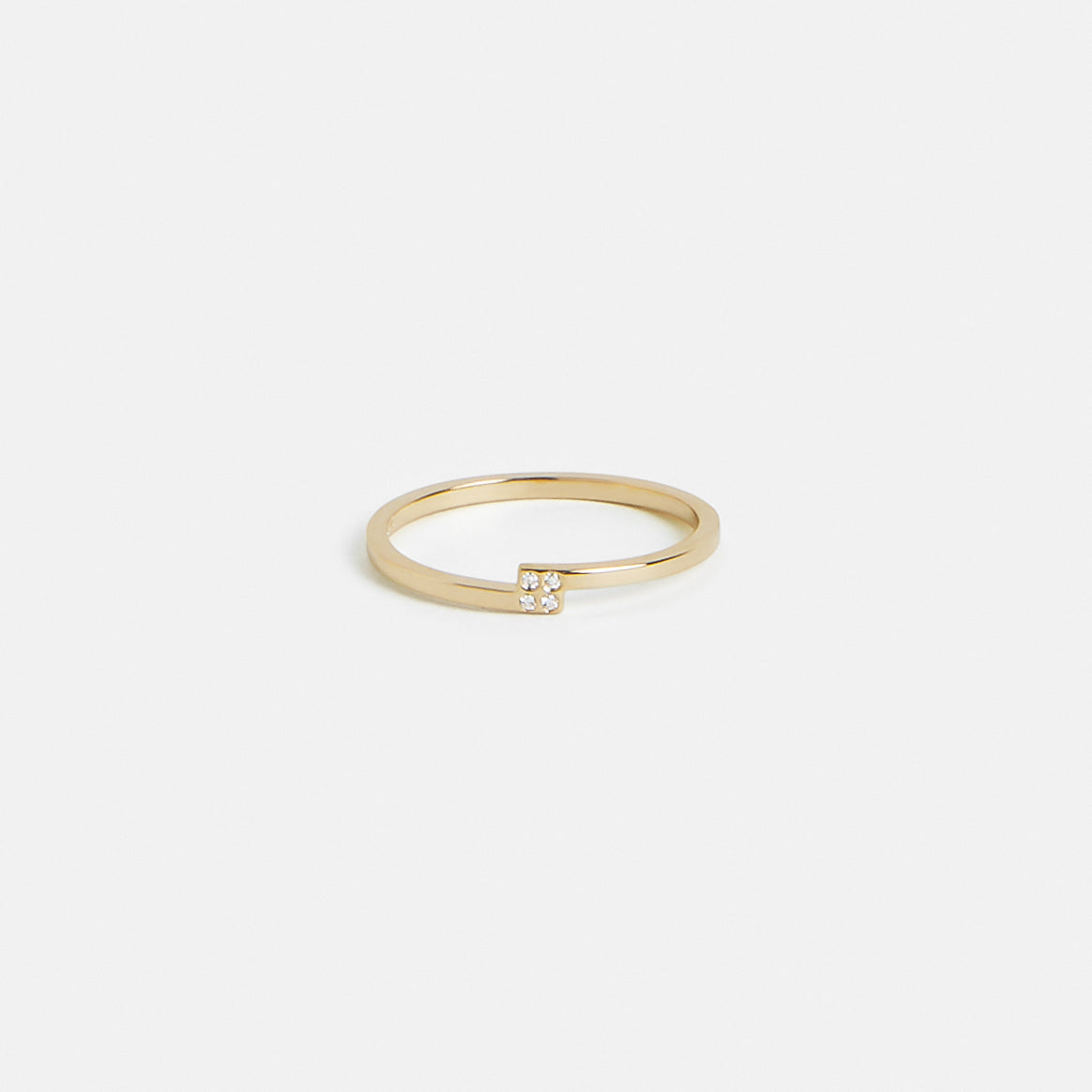 Piva Delicate Ring in 14k Gold set with White Diamonds By SHW Fine Jewelry NYC