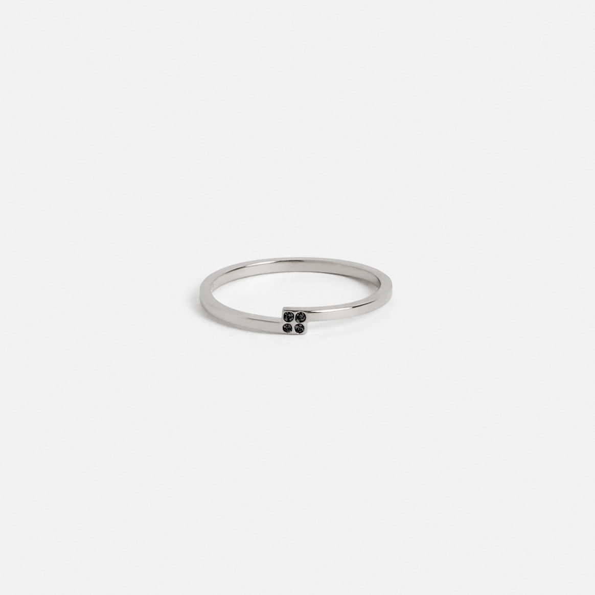 Unusual wedding band with two ethical natural diamonds in solid 14k, 18k yellow, white, rose gold or silver by SHW fine jewelry store in NYC