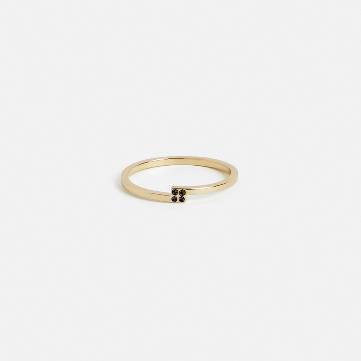 Unique thin womens wedding band with two natural diamonds in solid 14k yellow, white, rose gold or sterling silver by SHW cool jewelry store NYC