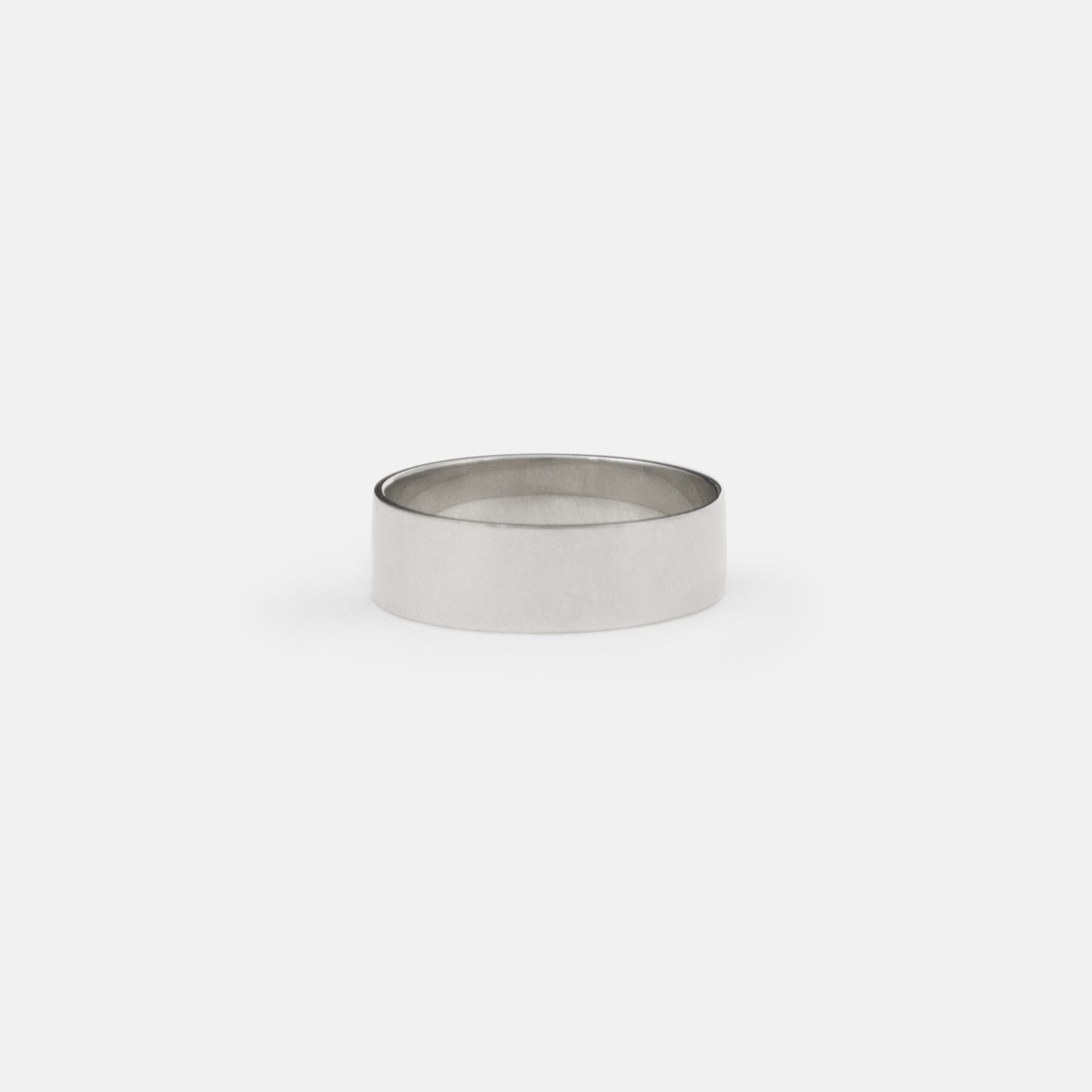 Simple 5.5mm wide delicate unisex wedding band in solid 14k gold with engravings by SHW best fine jewelry store in downtown NYC near me