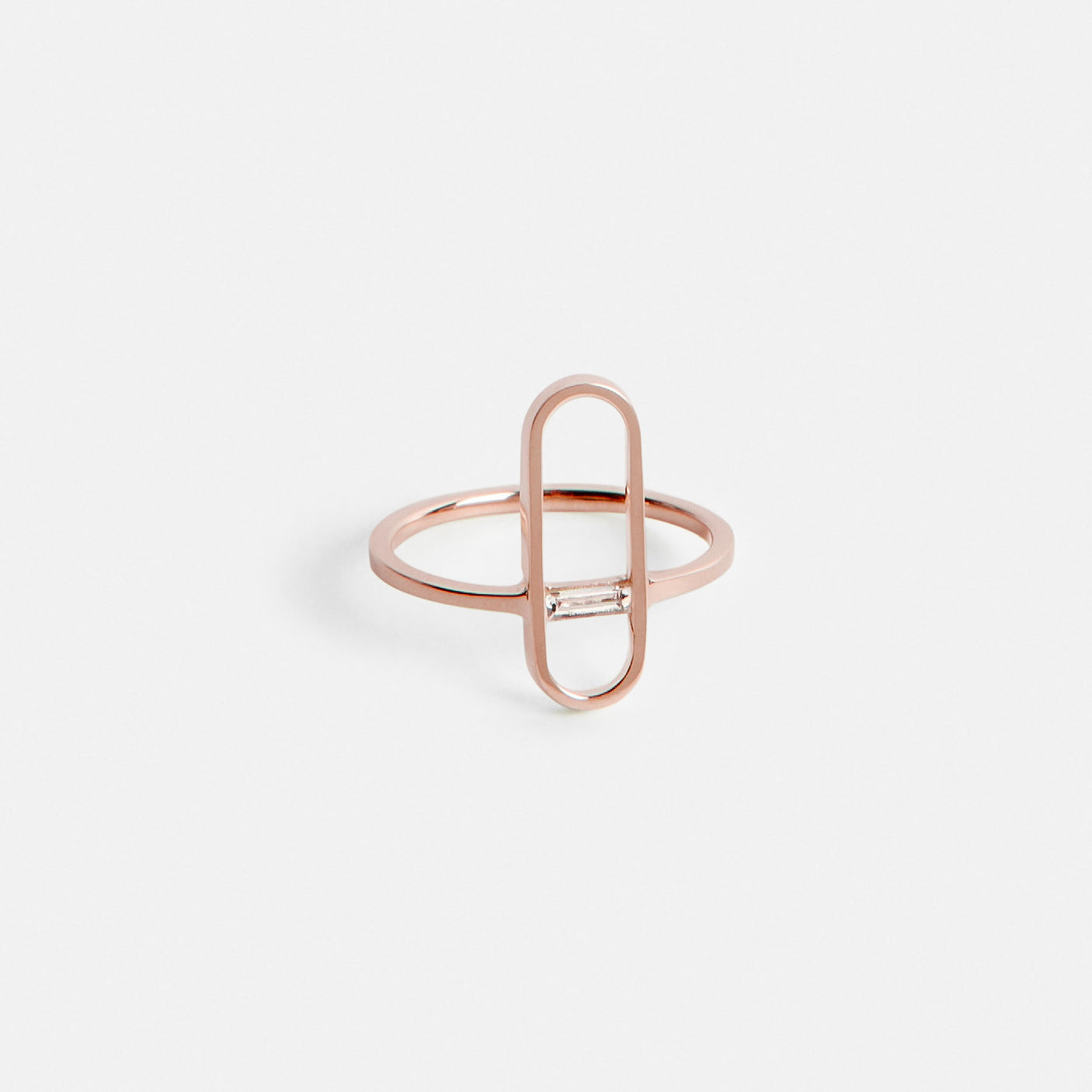 Ranga Thin Ring in 14k Rose Gold set with White Diamond by SHW Fine Jewelry
