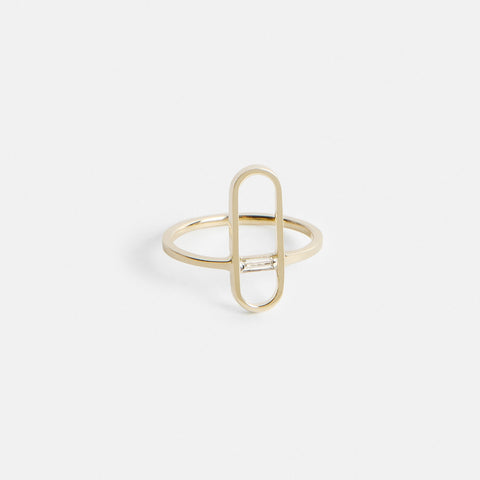 Ranga Cool Ring in 14k Gold set with White Diamond by SHW Fine Jewelry