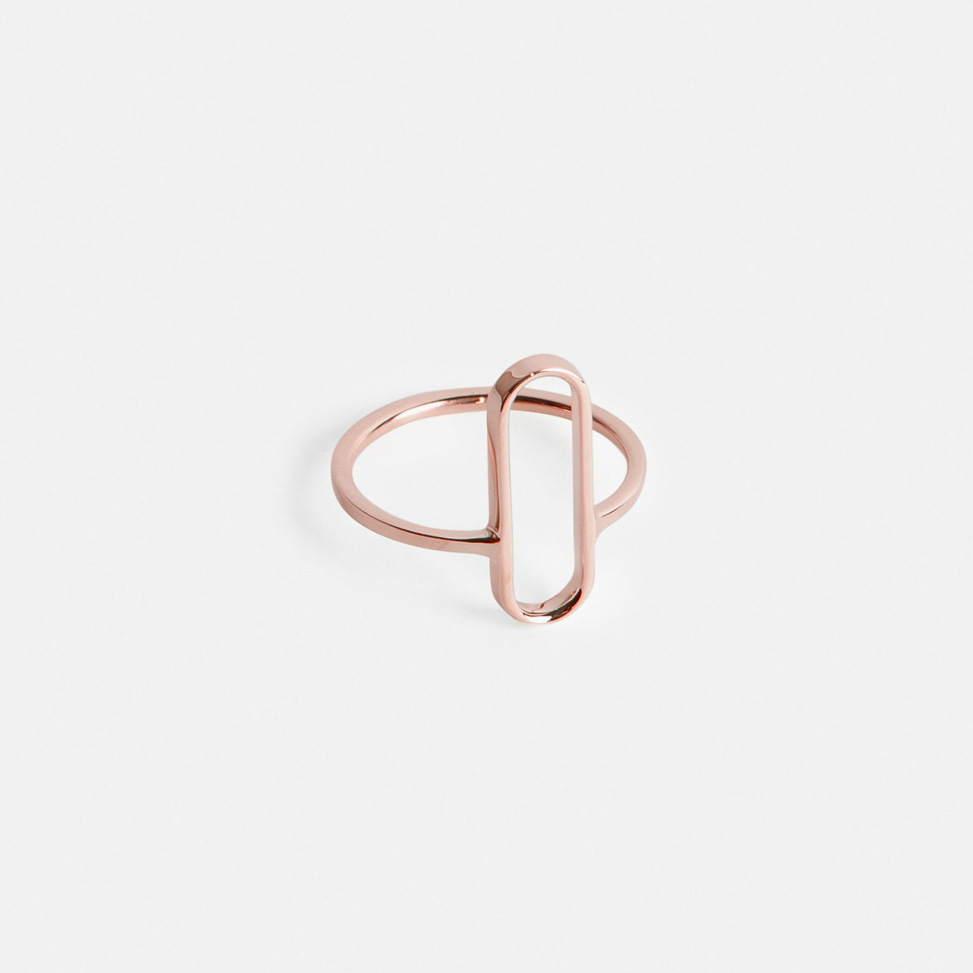 Rengi Unisex Ring in 14k Rose Gold by SHW Fine Jewelry Stacking Large Kaya Ring in 14k Gold set with Ruby by SHW Fine Jewelry in NYC
