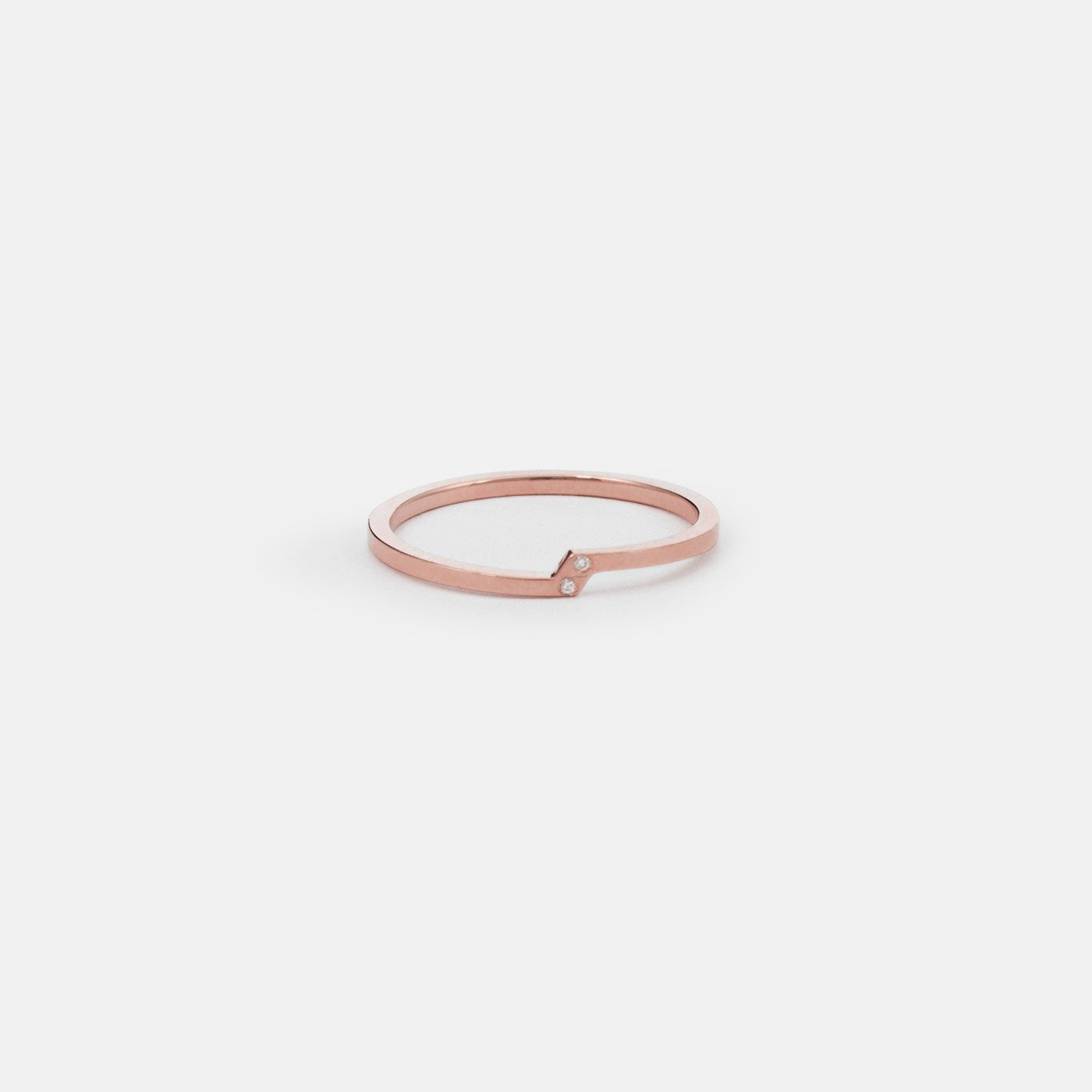 Rili Cool Ring in 14k Rose Gold set with White Diamonds By SHW Fine Jewelry NYC
