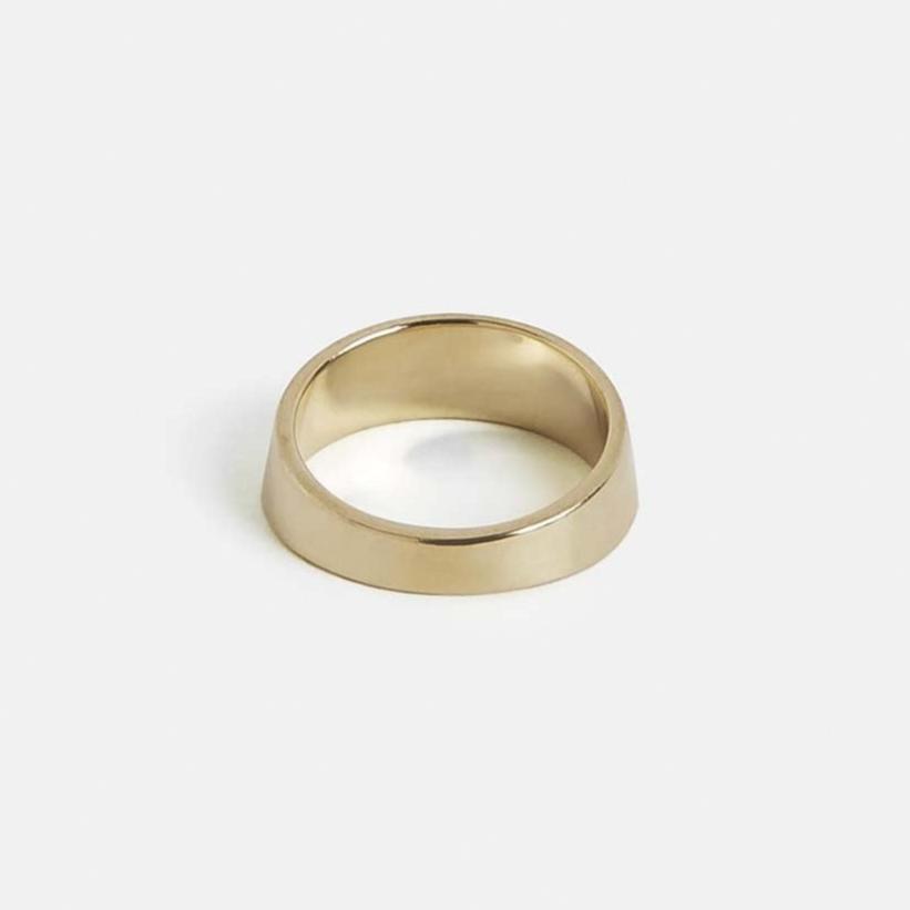Unusual 6mm thick wedding band for men with unique design in 14k, 18k yellow, white, rose gold or platinum by SHW fine jewelry in NYC nearby