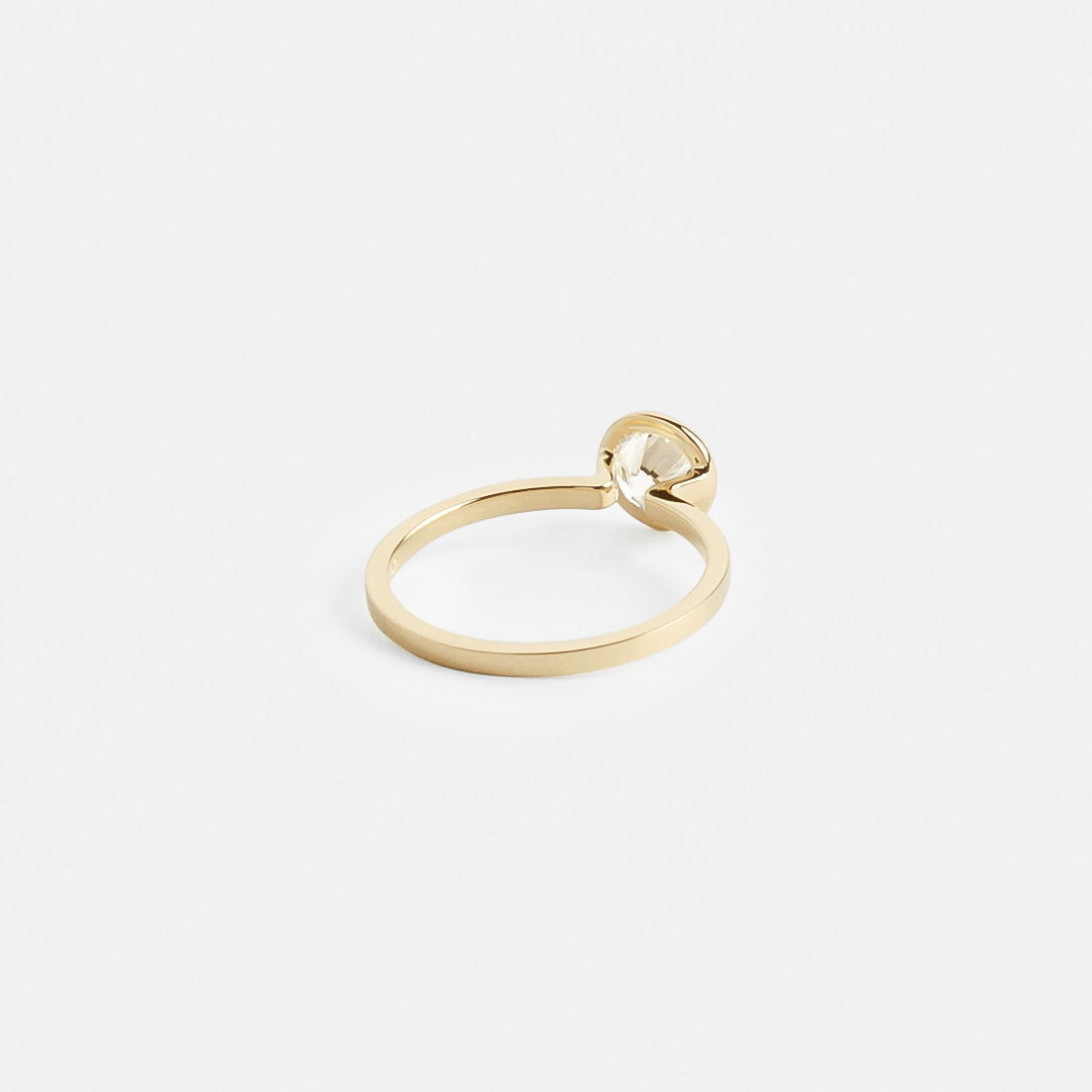 Mana Handmade Engagement Ring in 14k Gold set with a 1.01 carat round brilliant cut lab-grown diamond By SHW Fine Jewelry NYC