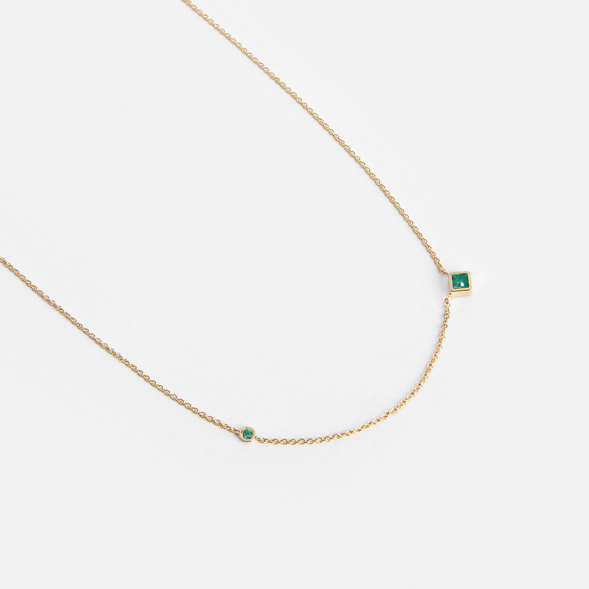 Isu Handmade Necklace in 14k Gold set with Emerald By SHW Fine Jewelry NYC