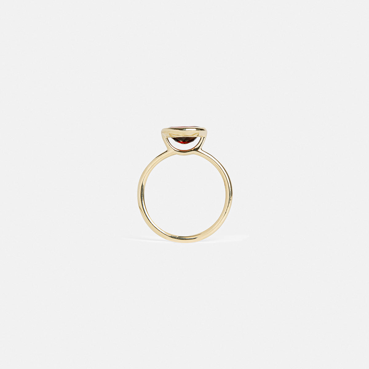Lida Cool Ring in 14k Gold set with an oval cut garnet By SHW Fine Jewelry NYC