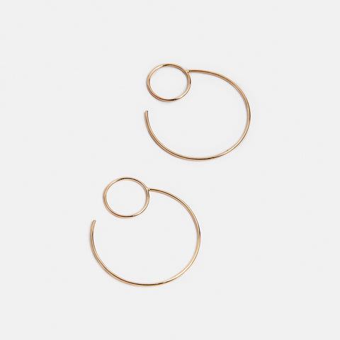 Saga Large Delicate Hoop Earrings in 14k Gold By SHW Fine Jewelry NYC