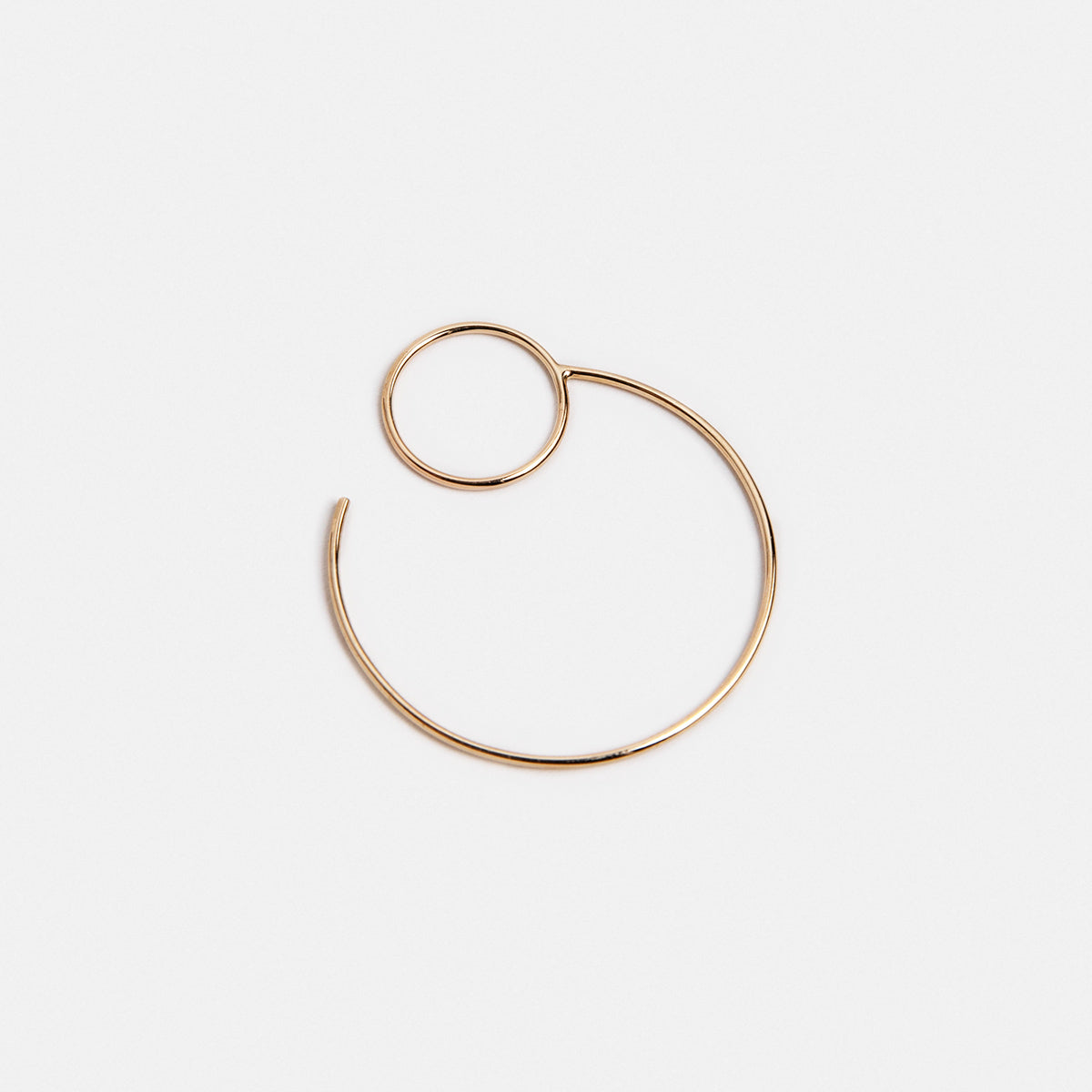 Saga Large Minimalist Hoop Earring in 14k Gold By SHW Fine Jewelry NYC