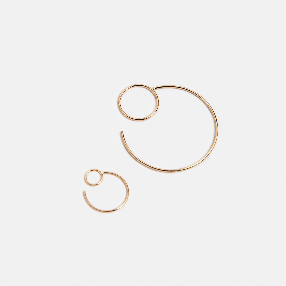 Saga Small Minimalist Hoop Earrings in 14k Gold By SHW Fine Jewelry NYC