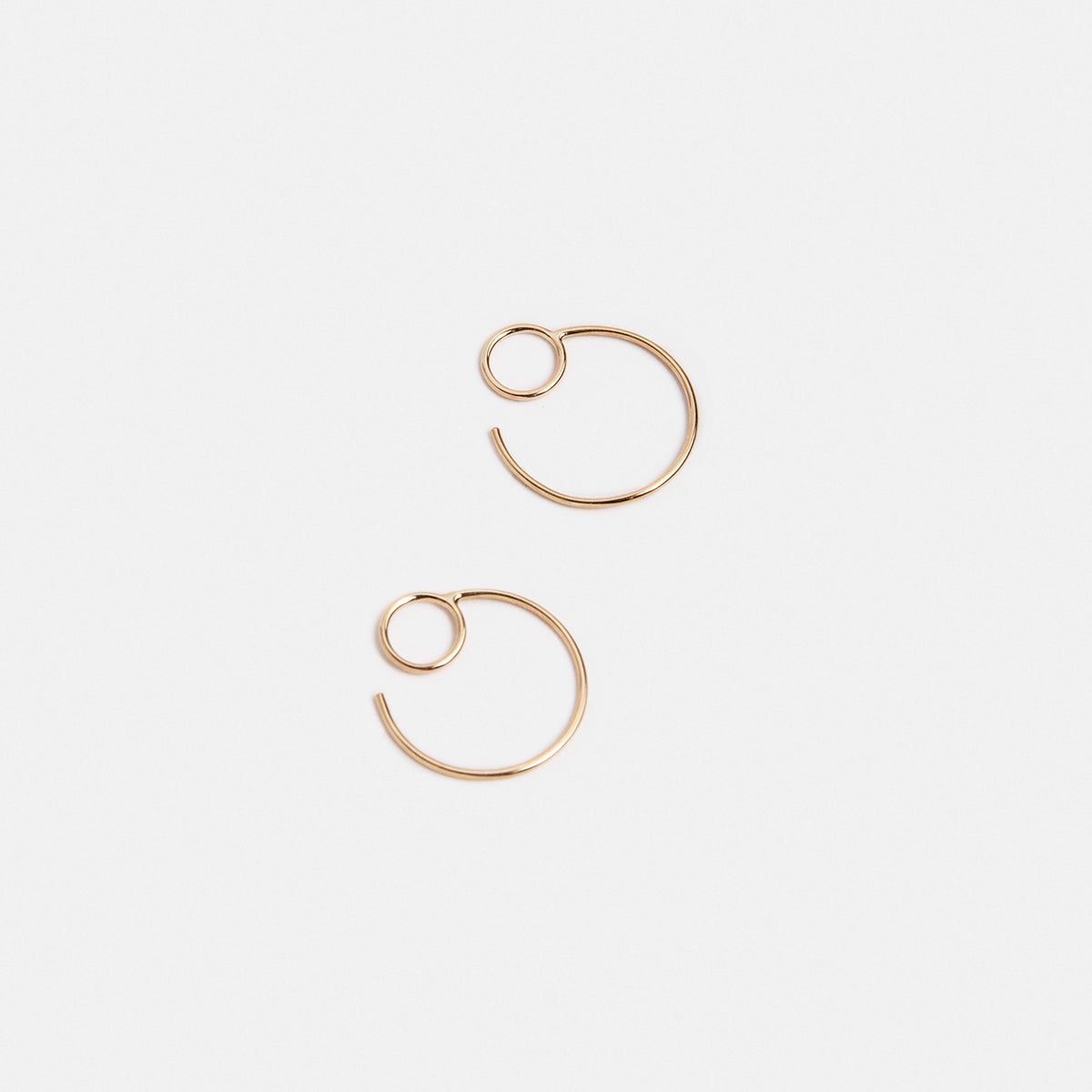 Saga Small Delicate Hoop Earrings in 14k Gold By SHW Fine Jewelry NYC