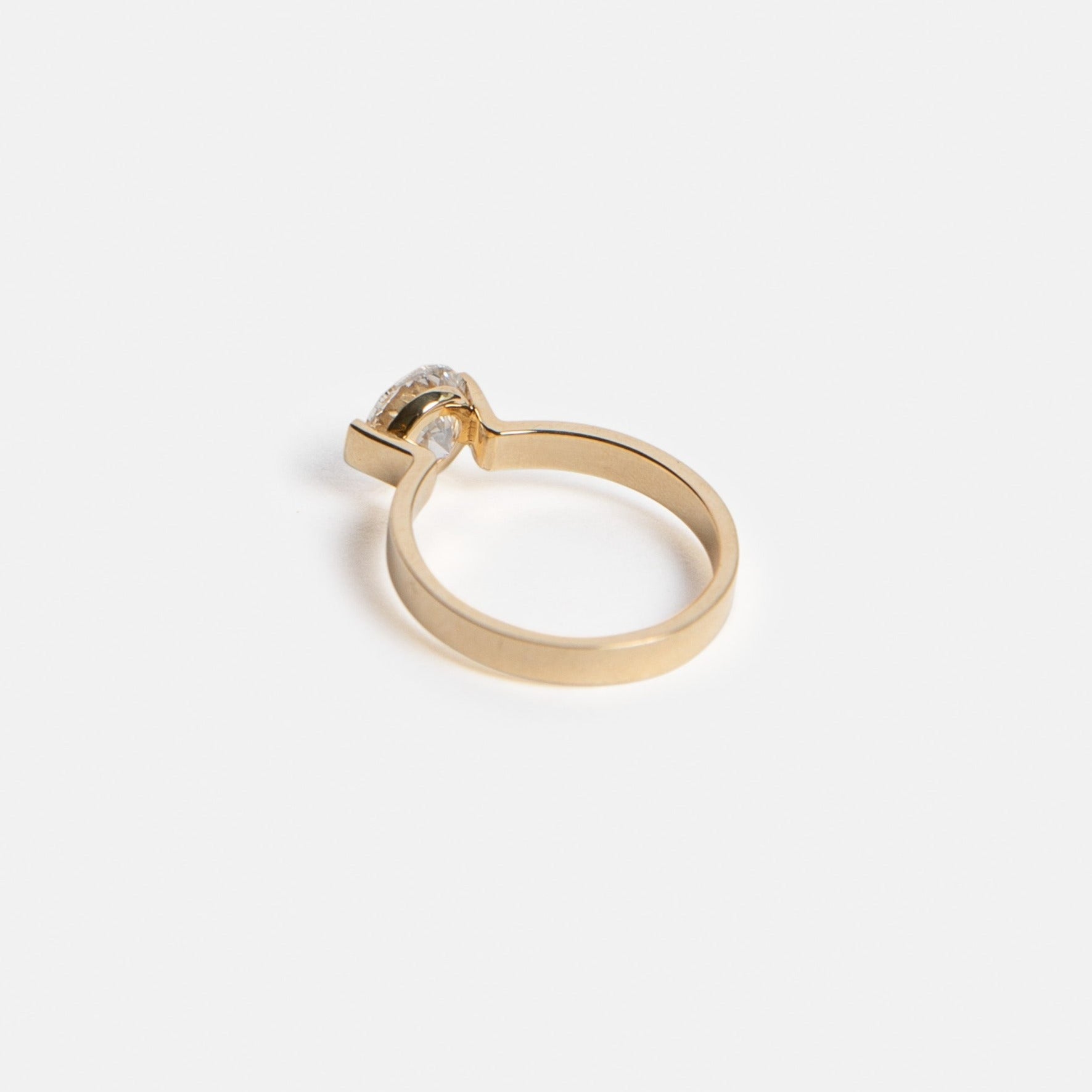 Lara Designer Engagement Ring in 14k Gold set with an excellent cut lab-grown diamond By SHW Fine Jewelry NYC