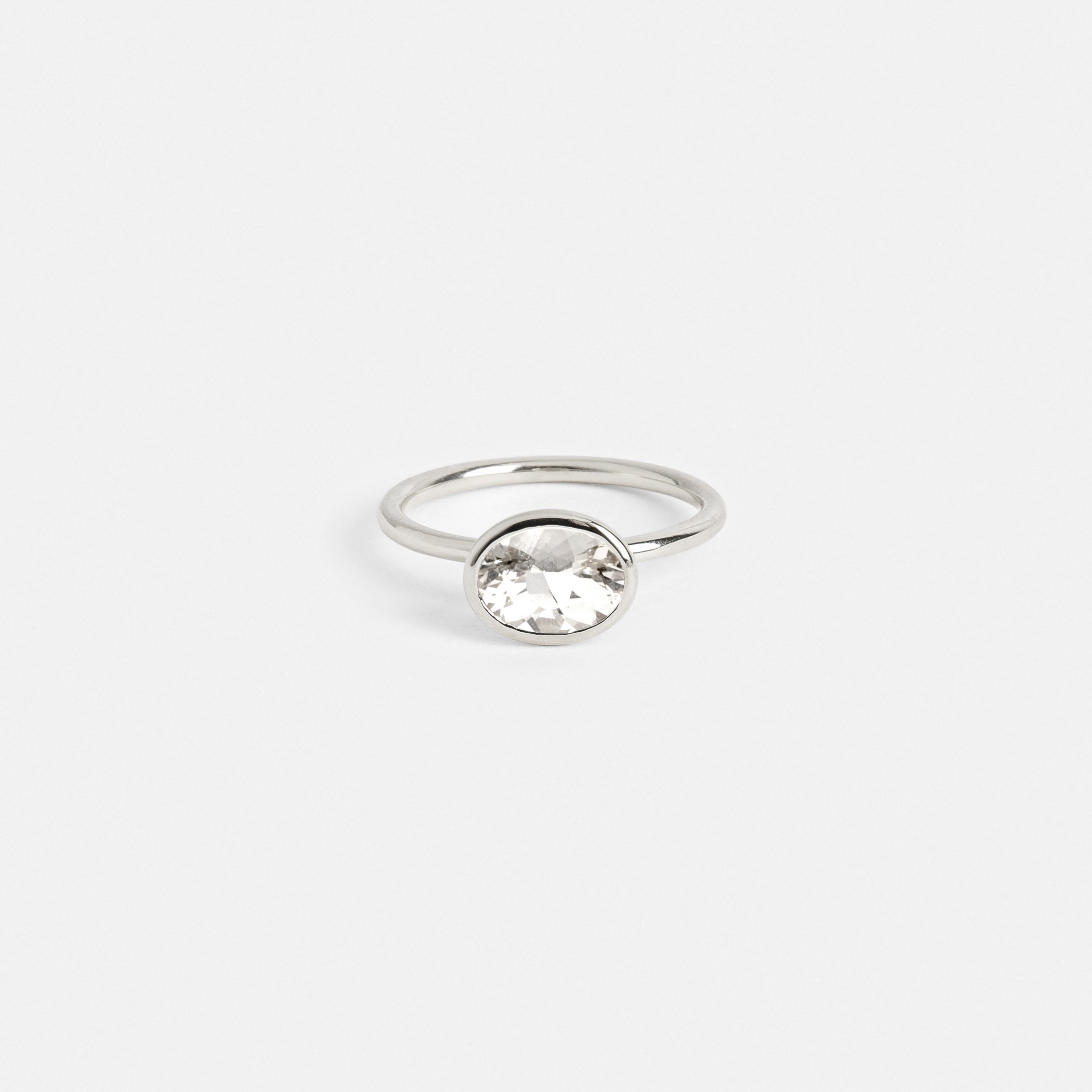 Lida Delicate Ring in 14k  White Gold set with an oval brilliant cut lab-grown diamond By SHW Fine Jewelry NYC
