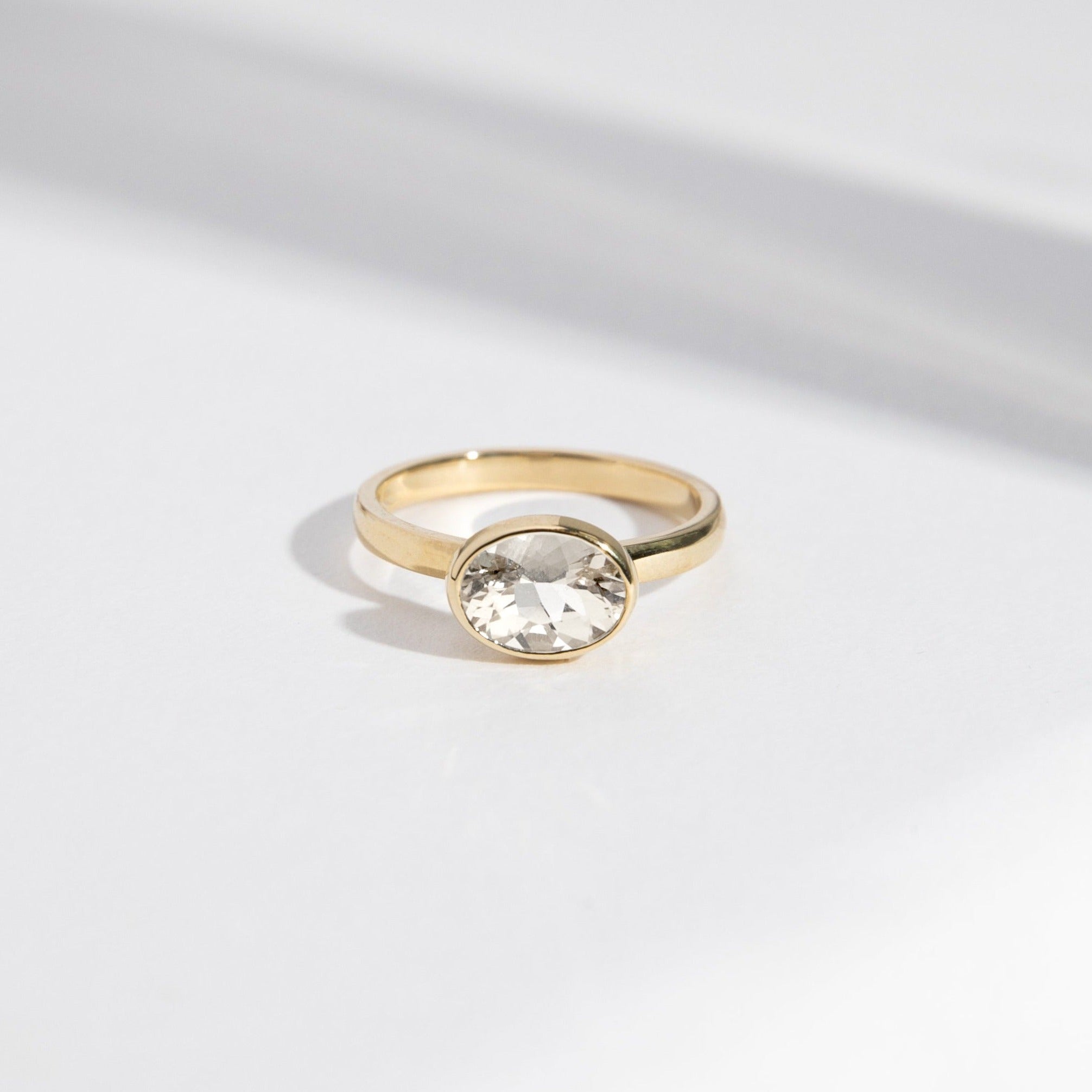 Syd Alternative Ring in 14k Gold set with an oval cut lab-grown diamond By SHW Fine Jewelry NYC
