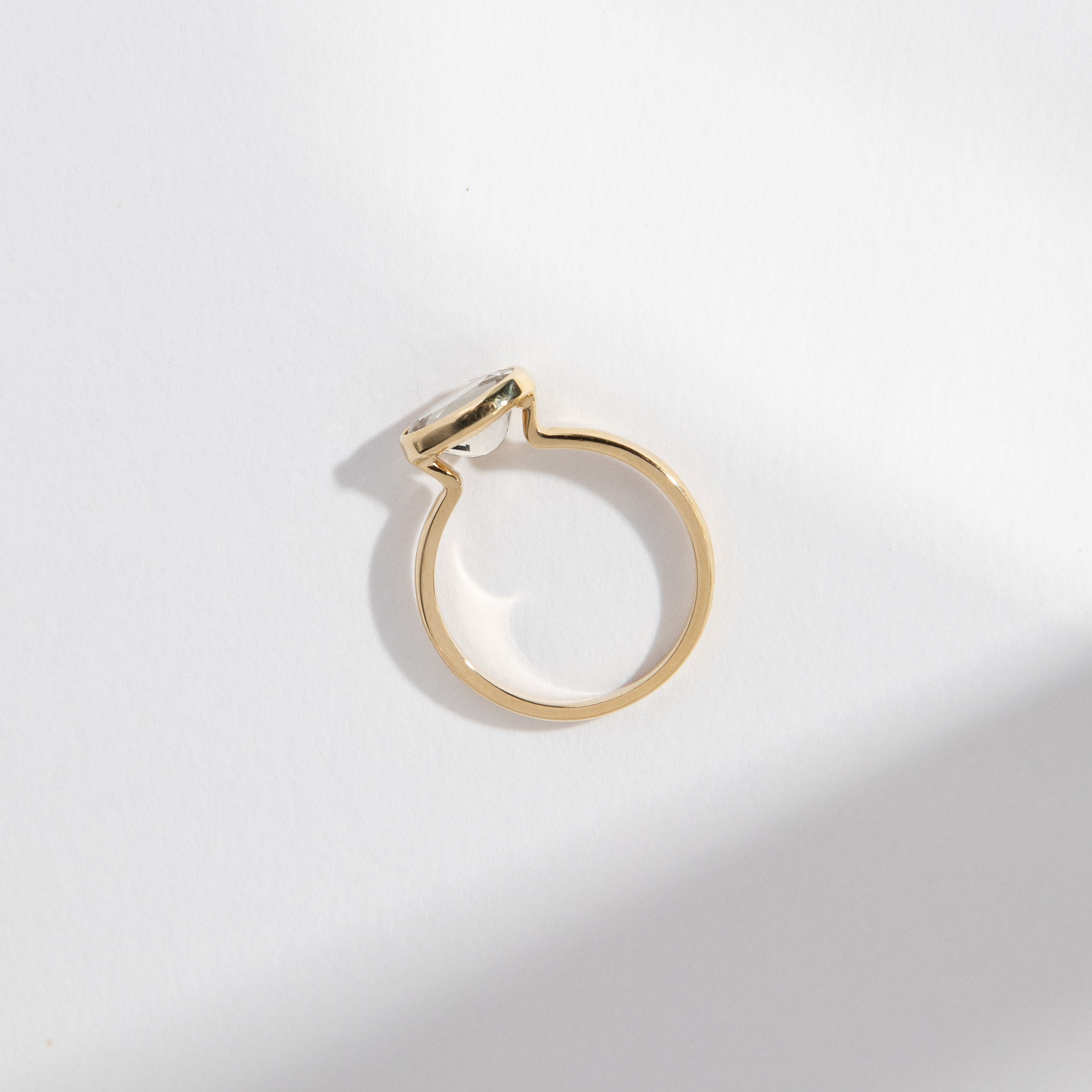 Syd Alternative Ring in 14k Gold set with an oval cut lab-grown diamond By SHW Fine Jewelry NYC