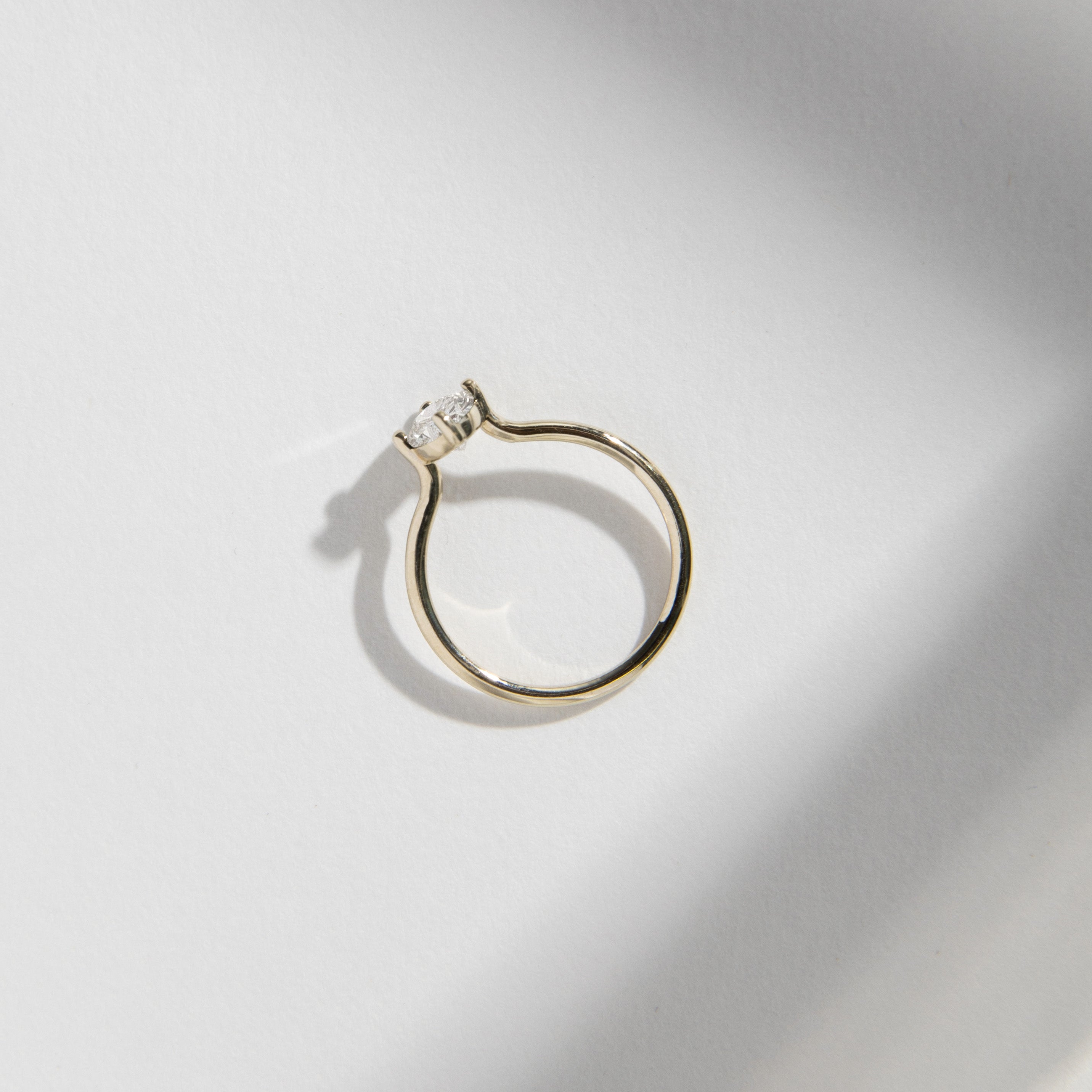 Veli Thin Ring in 14k Gold set with an oval brilliant cut lab-grown diamond By SHW Fine Jewelry NYC