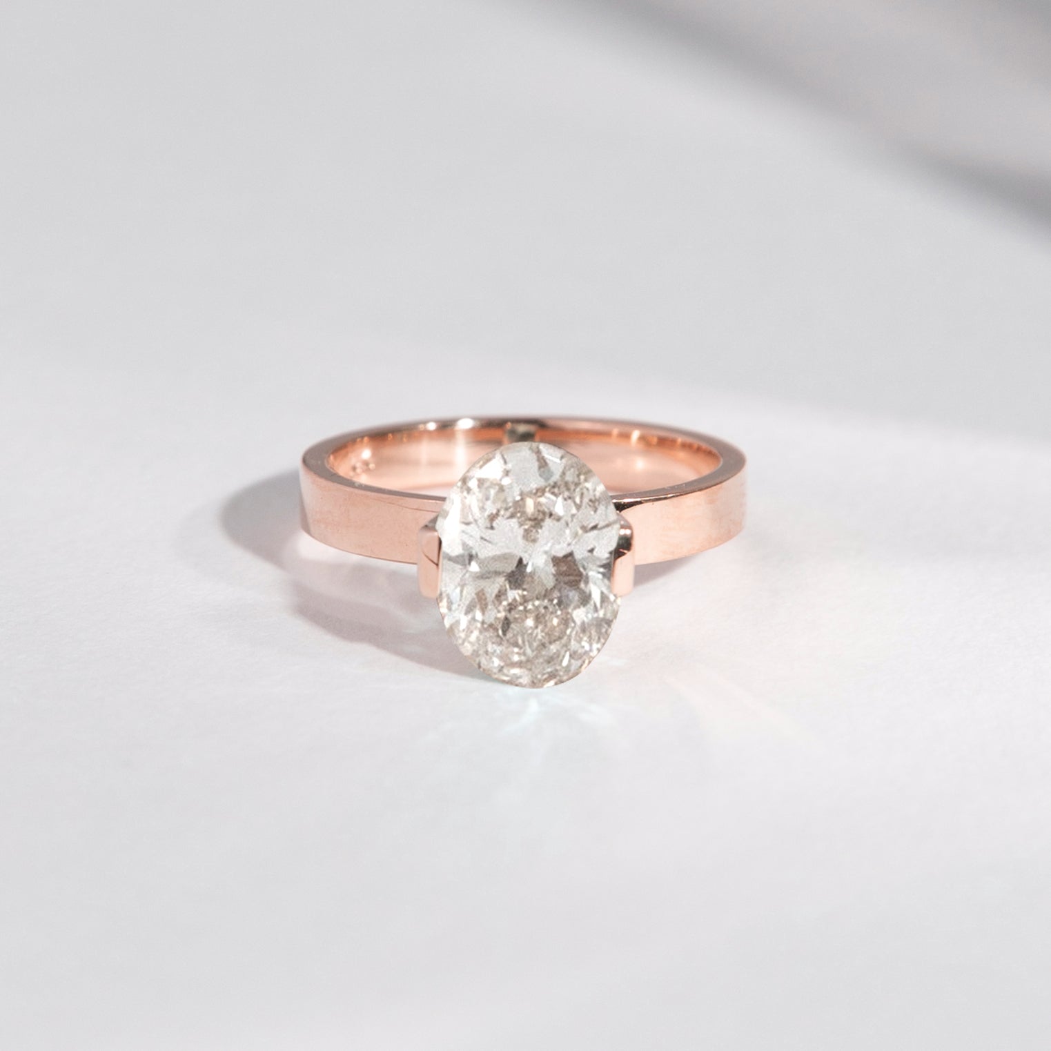 Silva Unique Ring in 14k Gold set with an oval brilliant cut lab-grown diamond By SHW Fine Jewelry NYC