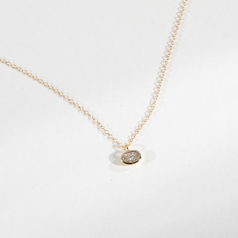 Ana Simple Necklace in 14k Gold set with lab-grown diamonds By SHW Fine Jewelry NYC