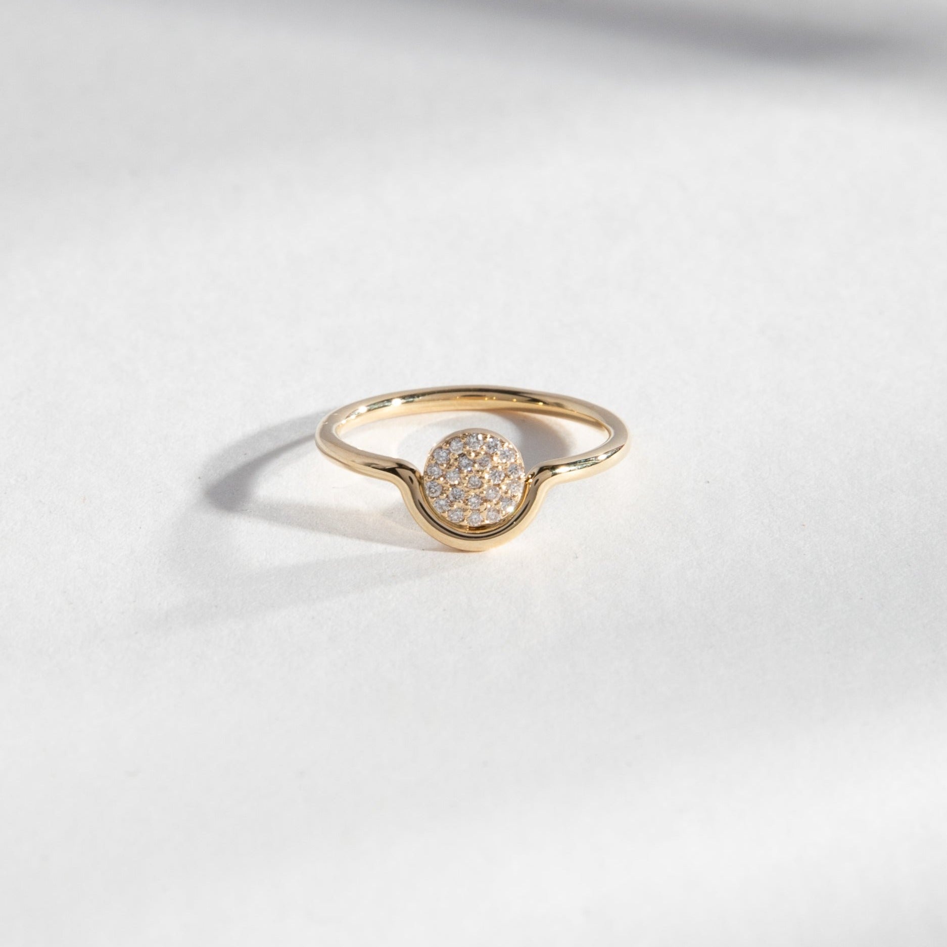 Bodu Unique Ring in 14k Gold set with lab-grown diamonds By SHW Fine Jewelry NYC