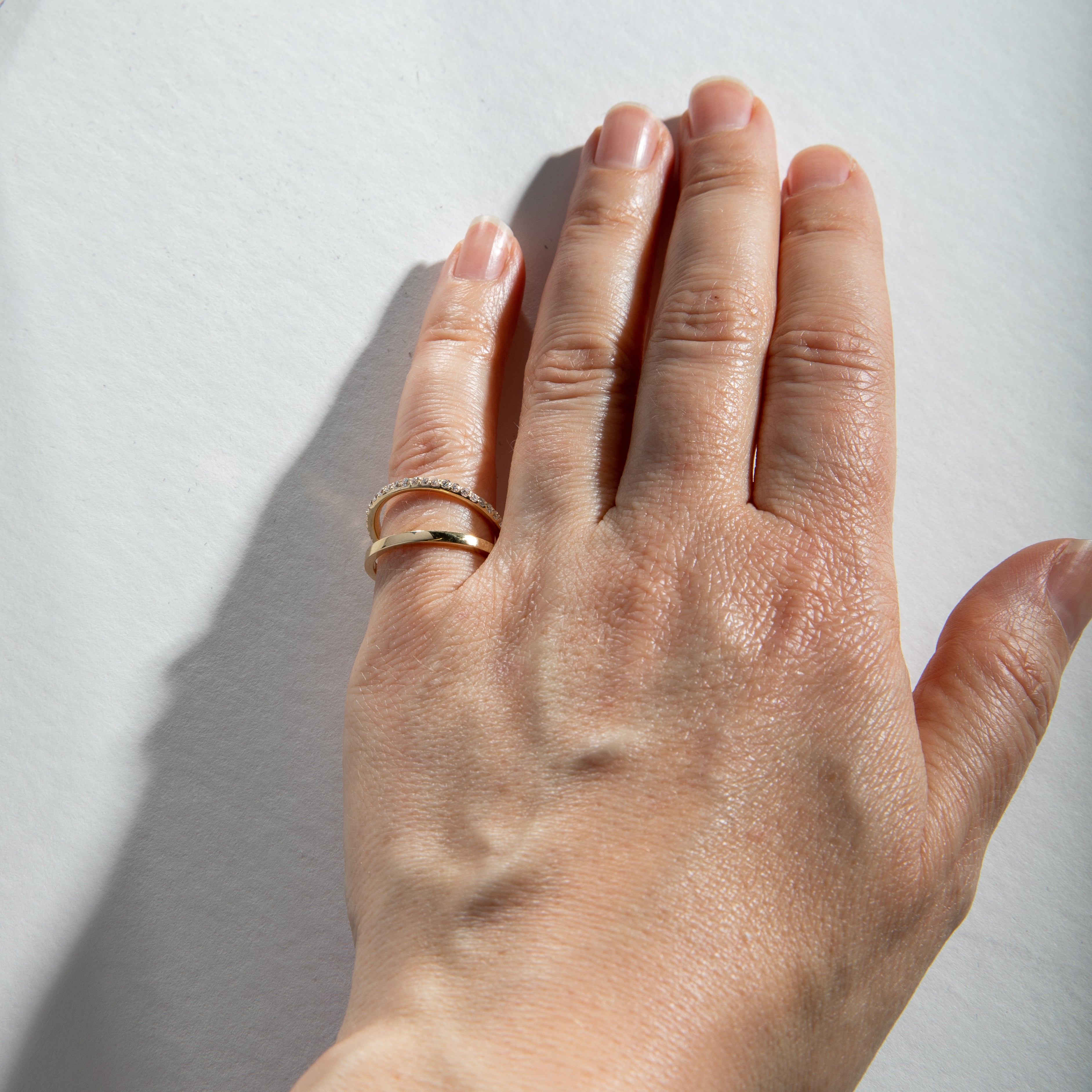 Codu Alternative Ring in 14k Gold set with lab-grown diamonds By SHW Fine Jewelry NYC