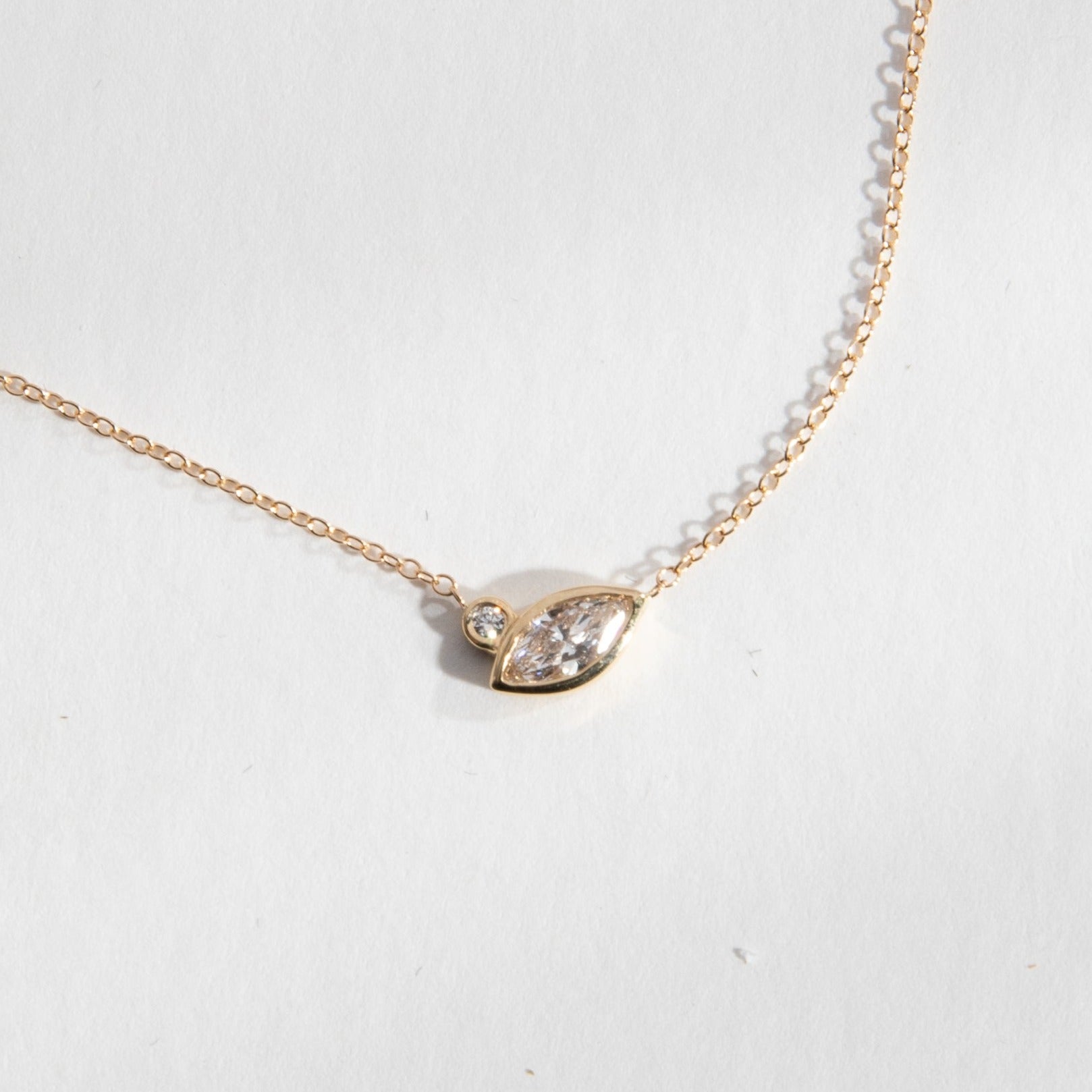 Liepa Thin Necklace in 14k Gold set with lab-grown diamonds By SHW Fine Jewelry NYC