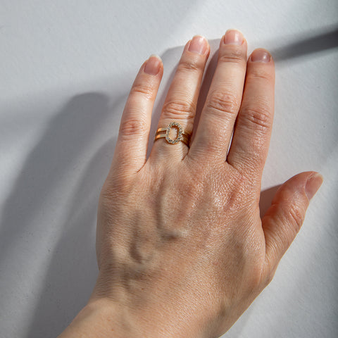 Maiti Unique Ring in 14k Gold set with lab-grown diamonds By SHW Fine Jewelry NYC