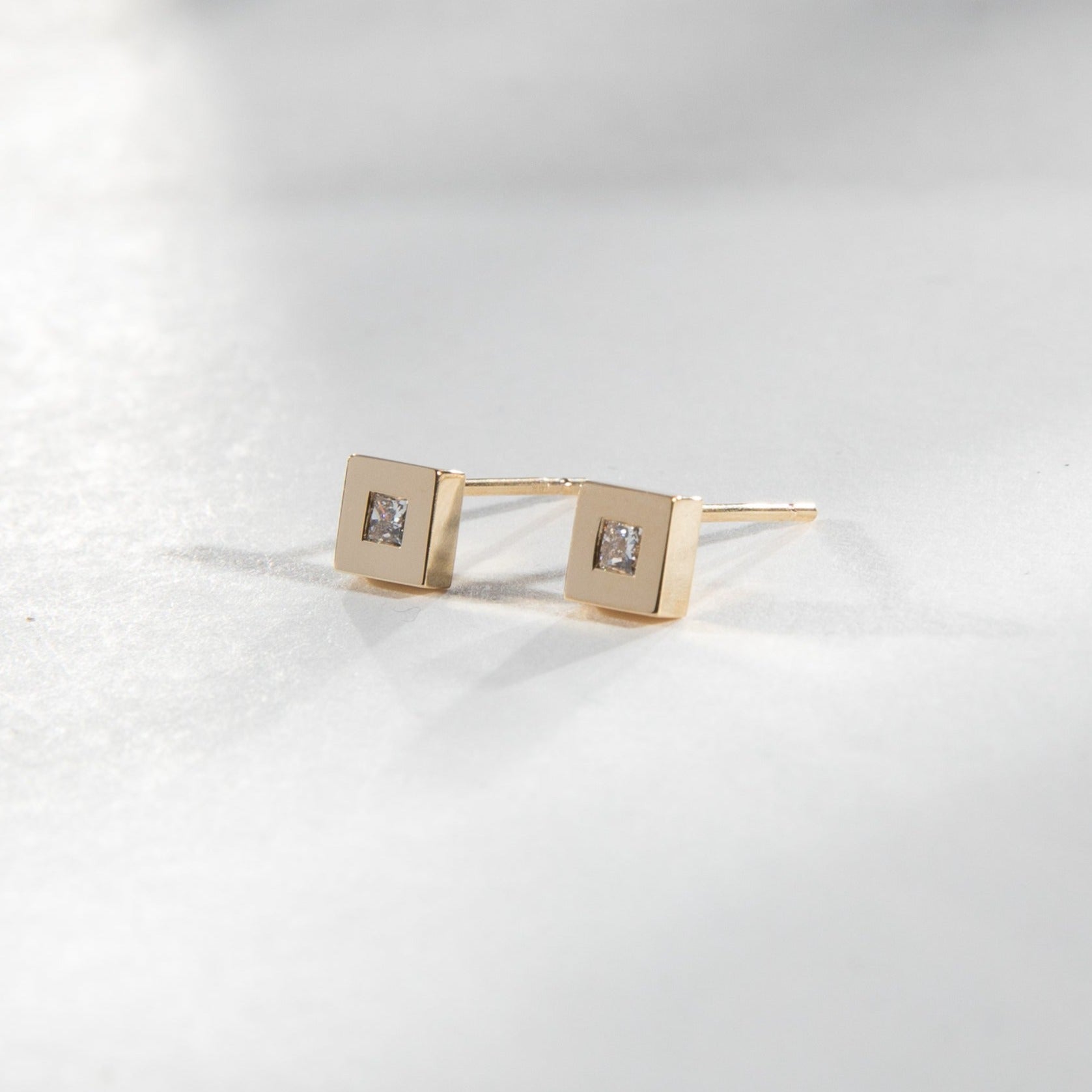 Sada Handmade Earrings in 14k Gold set with lab-grown diamonds By SHW Fine Jewelry NYC