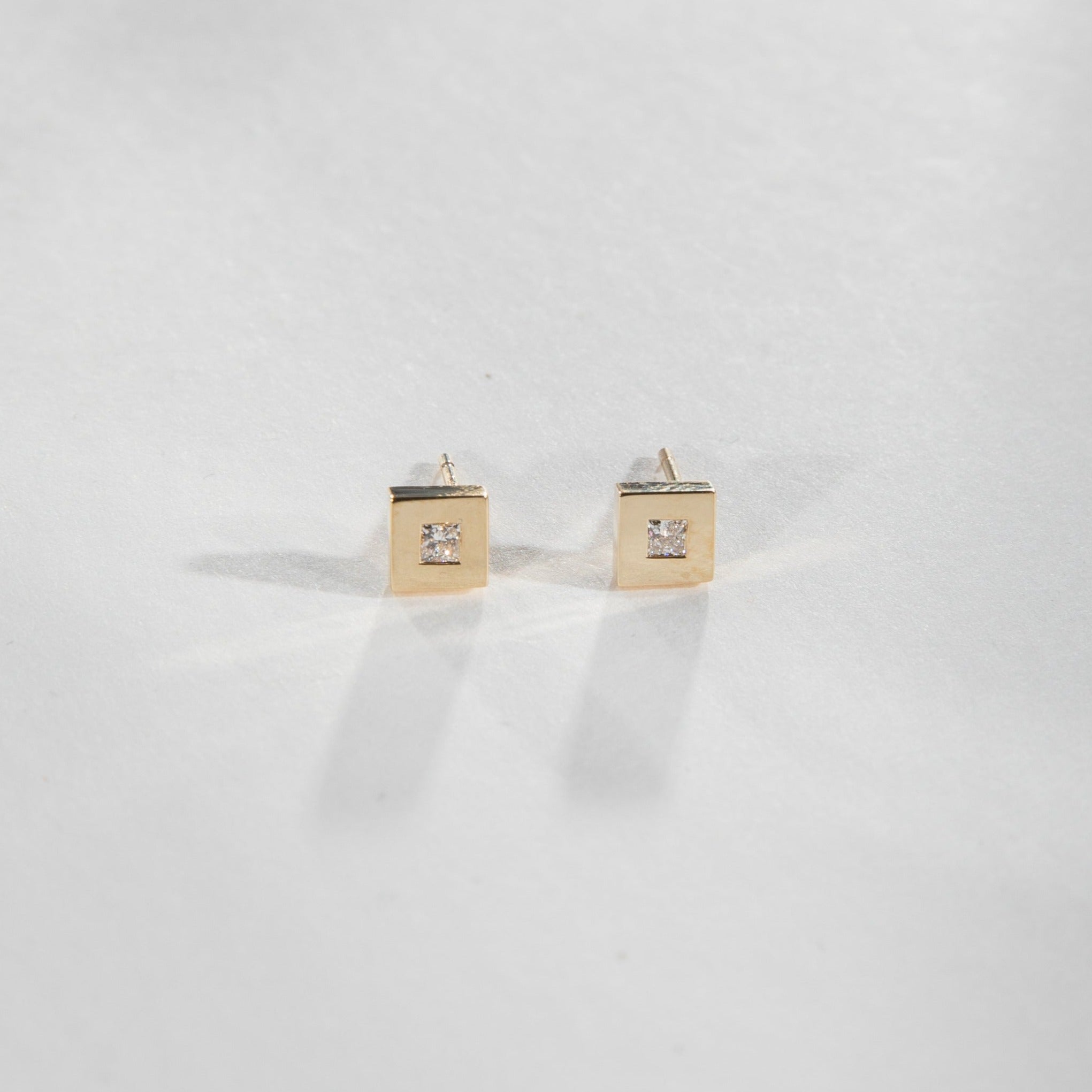Sada Designer Earrings in 14k Gold set with lab-grown diamonds By SHW Fine Jewelry NYC