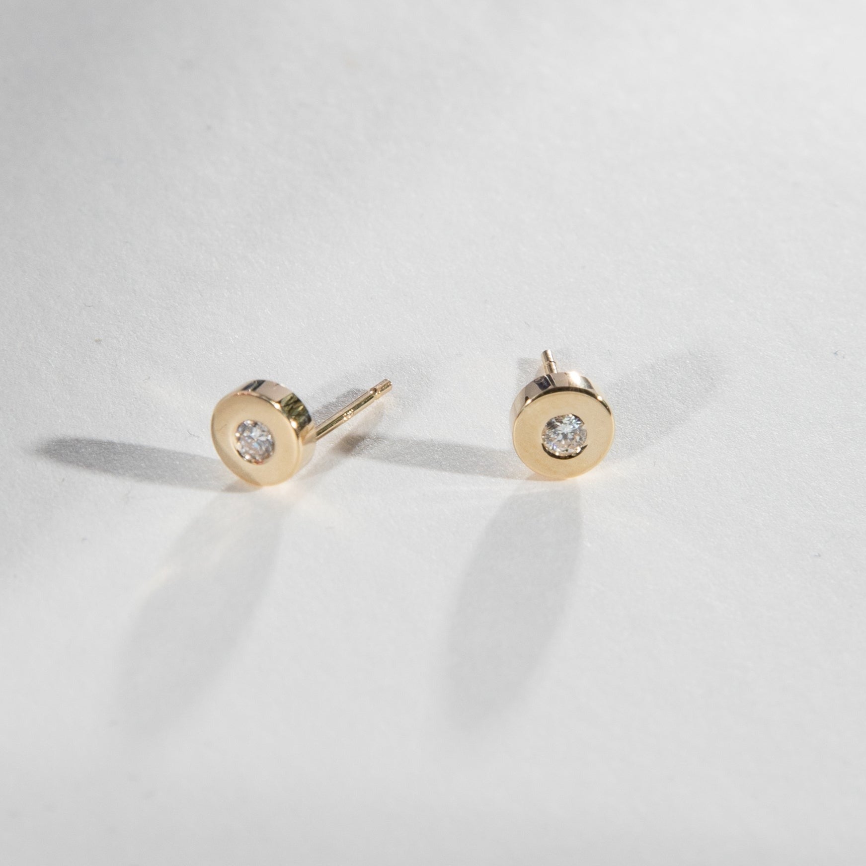 Shara Minimal Earrings in 14k Gold set with lab-grown diamonds By SHW Fine Jewelry NYC